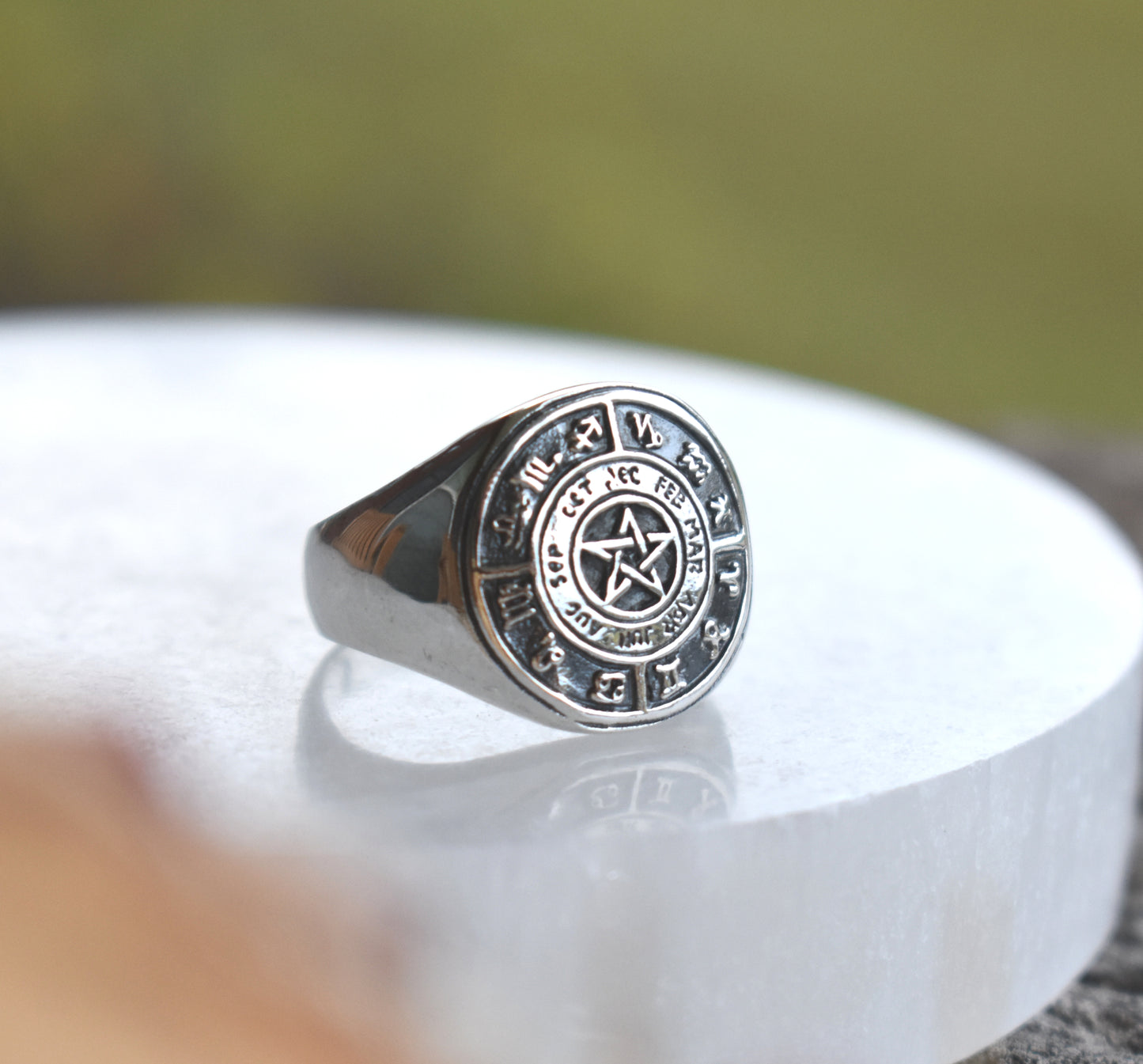 Astrology Signet Ring-Sterling Silver