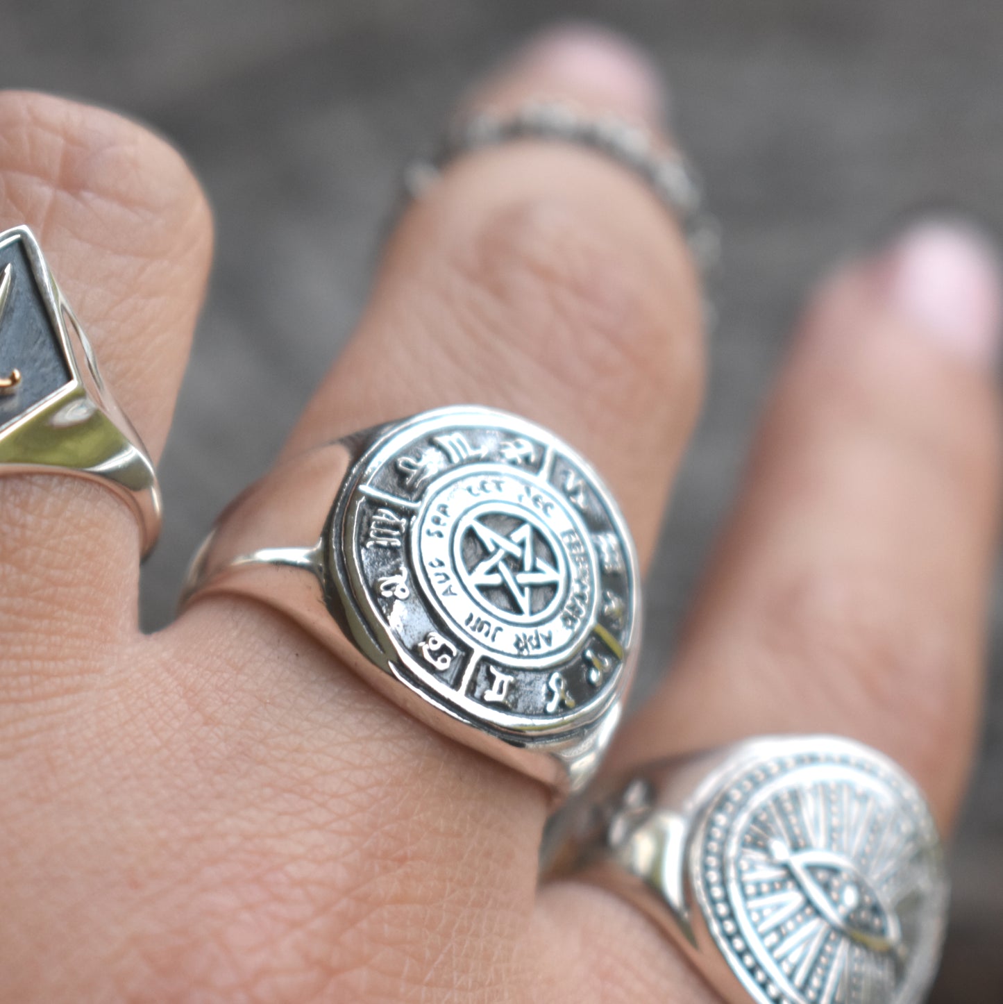 Astrology Signet Ring-Sterling Silver