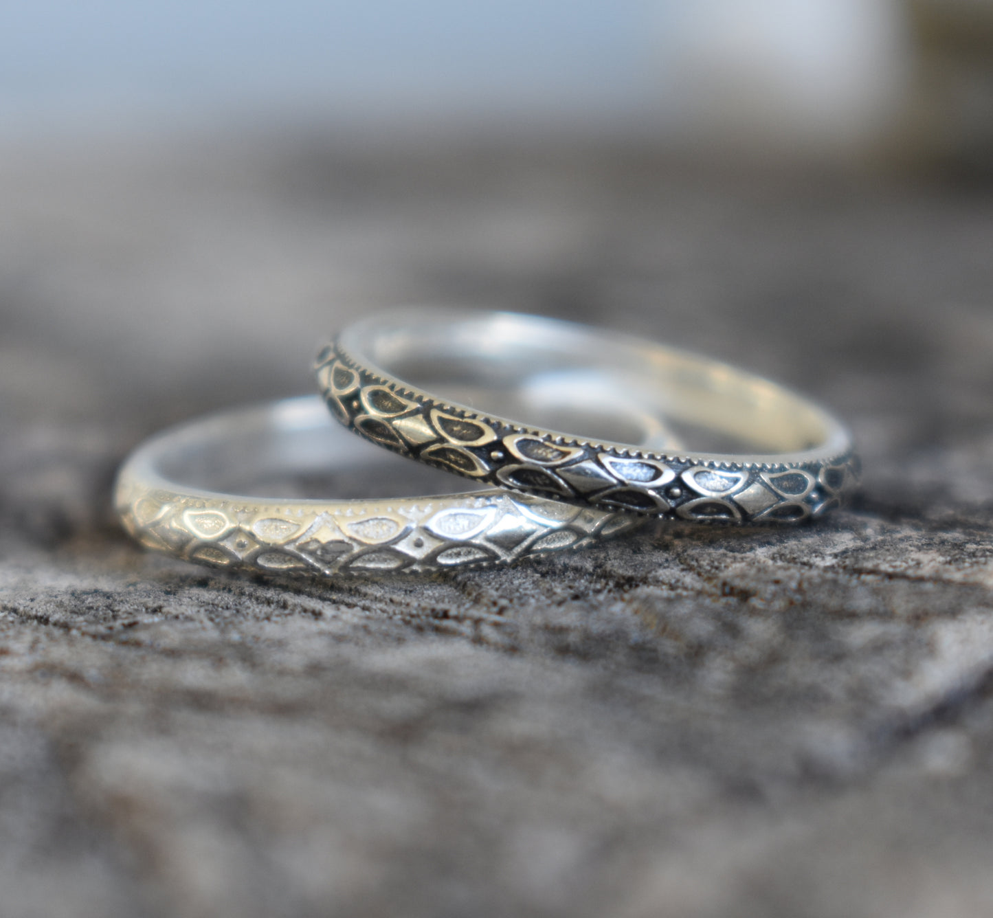 Boho Ring- Floral Ring, Silver Ring, Silver Stacking Ring, Festival Style-Sterling Ring