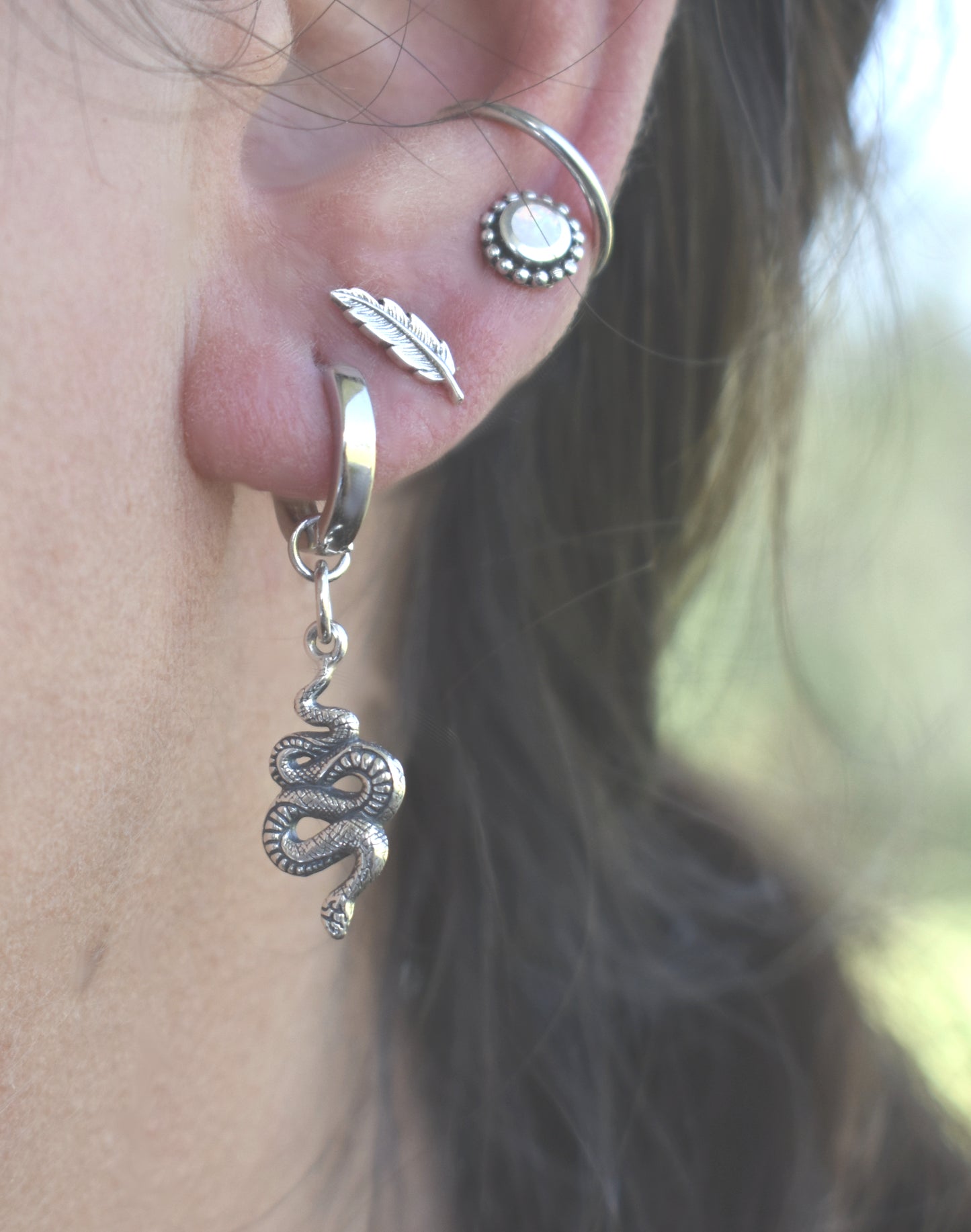 Feather Earrings- Feather Studs, Feather Jewelry-Sterling Silver Feather Earrings