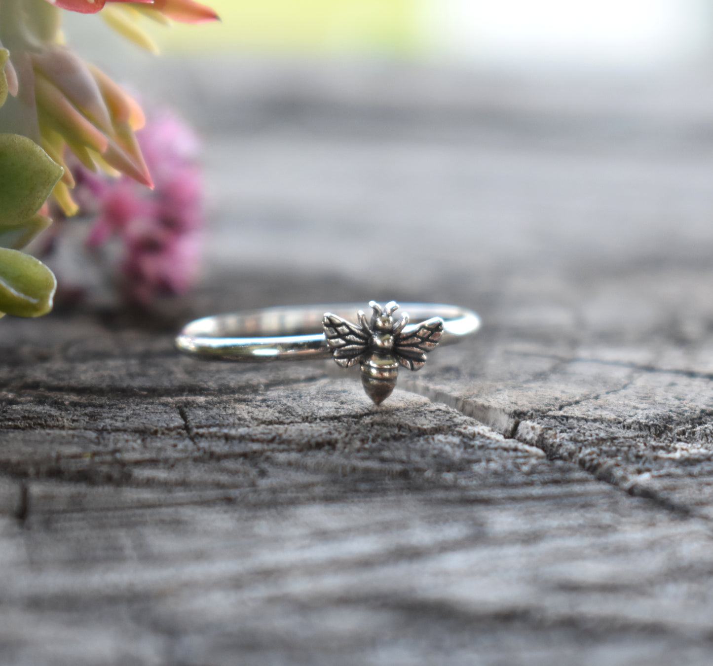 Bee Ring- Silver Rings, Midi Rings, Honeybee Ring, Bee Jewelry-Sterling Silver