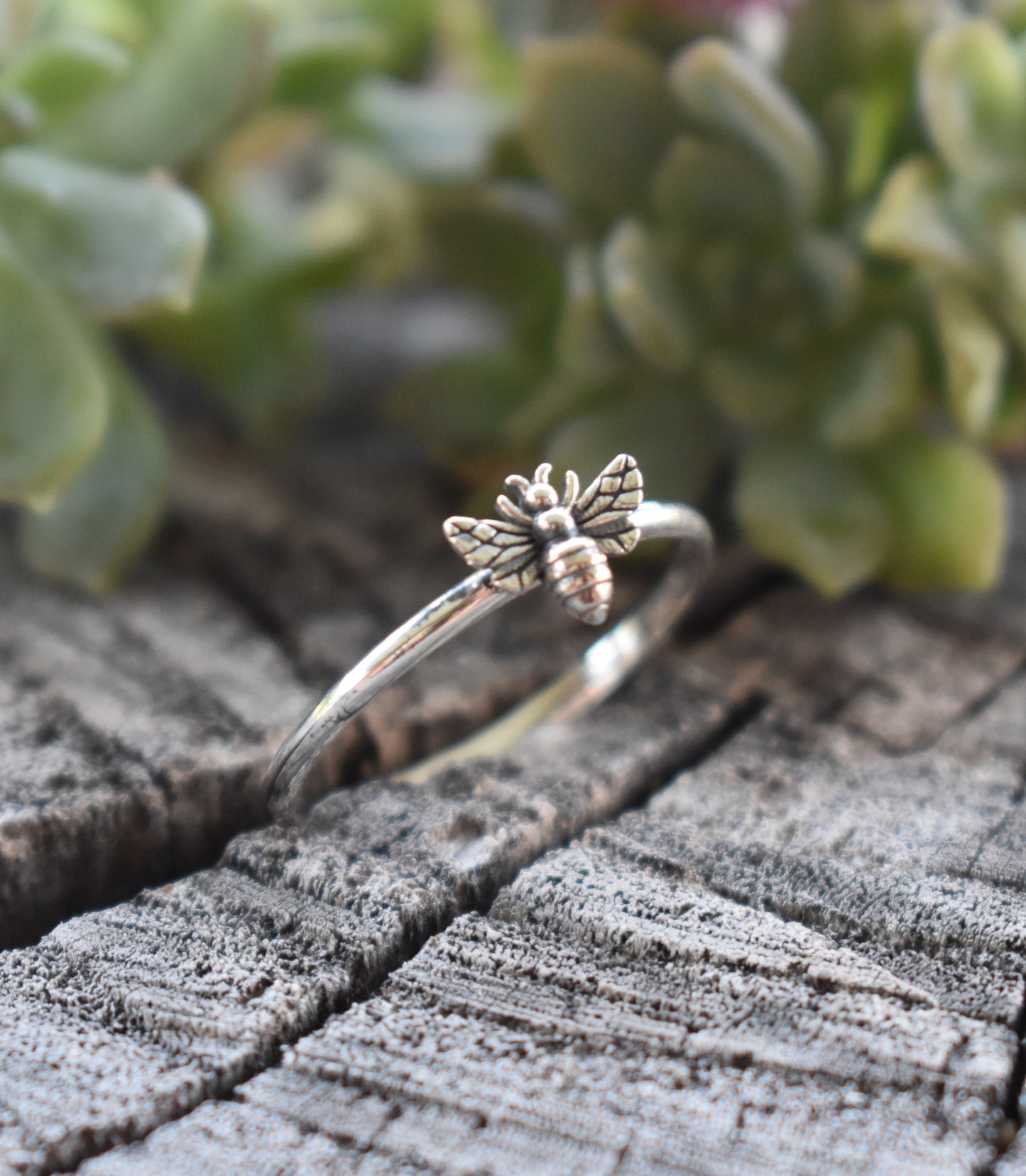 Bee Ring- Silver Rings, Midi Rings, Honeybee Ring, Bee Jewelry-Sterling Silver