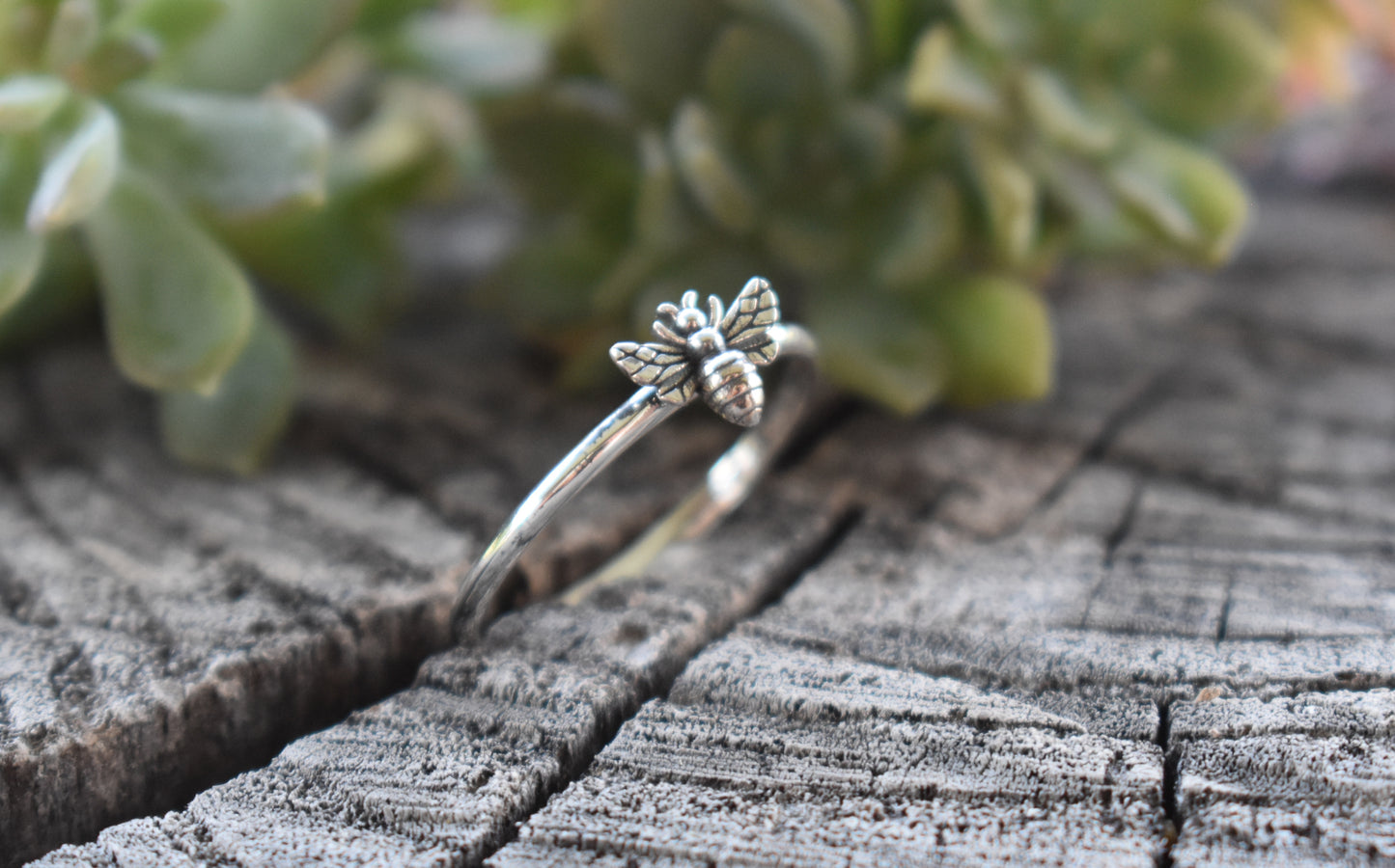 Bee Ring- Silver Rings, Midi Rings, Honeybee Ring, Bee Jewelry-Sterling Silver