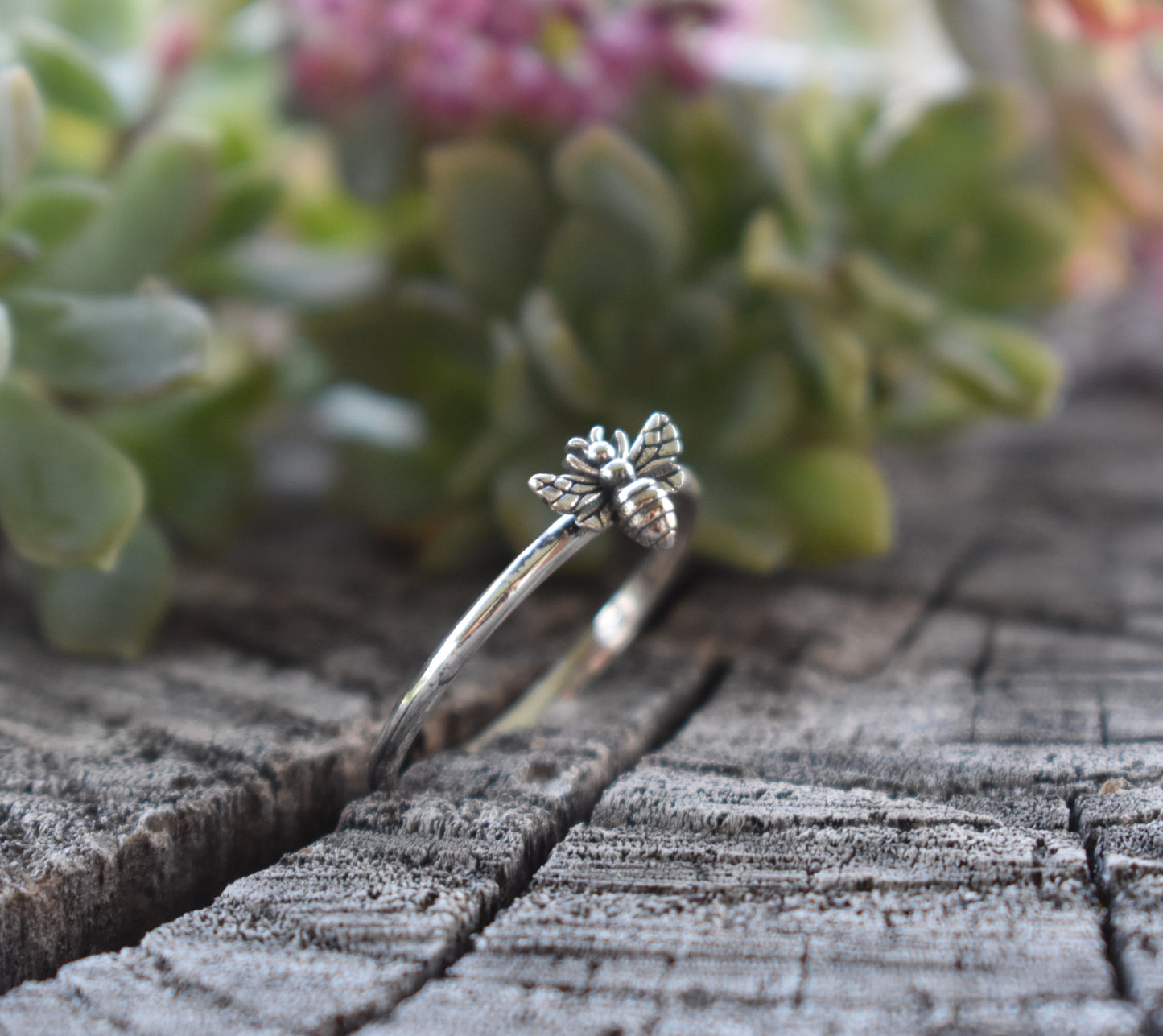 Bee Ring- Silver Rings, Midi Rings, Honeybee Ring, Bee Jewelry-Sterling Silver