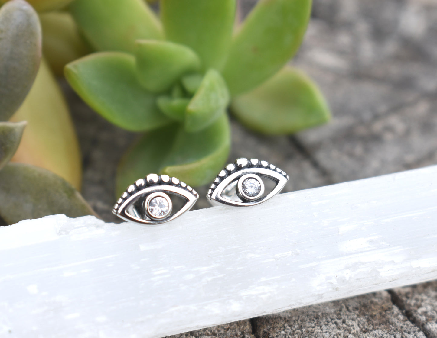 Evil Eye Earrings- Evil Eye Studs, Protection Talisman- Greek Evil Eye
