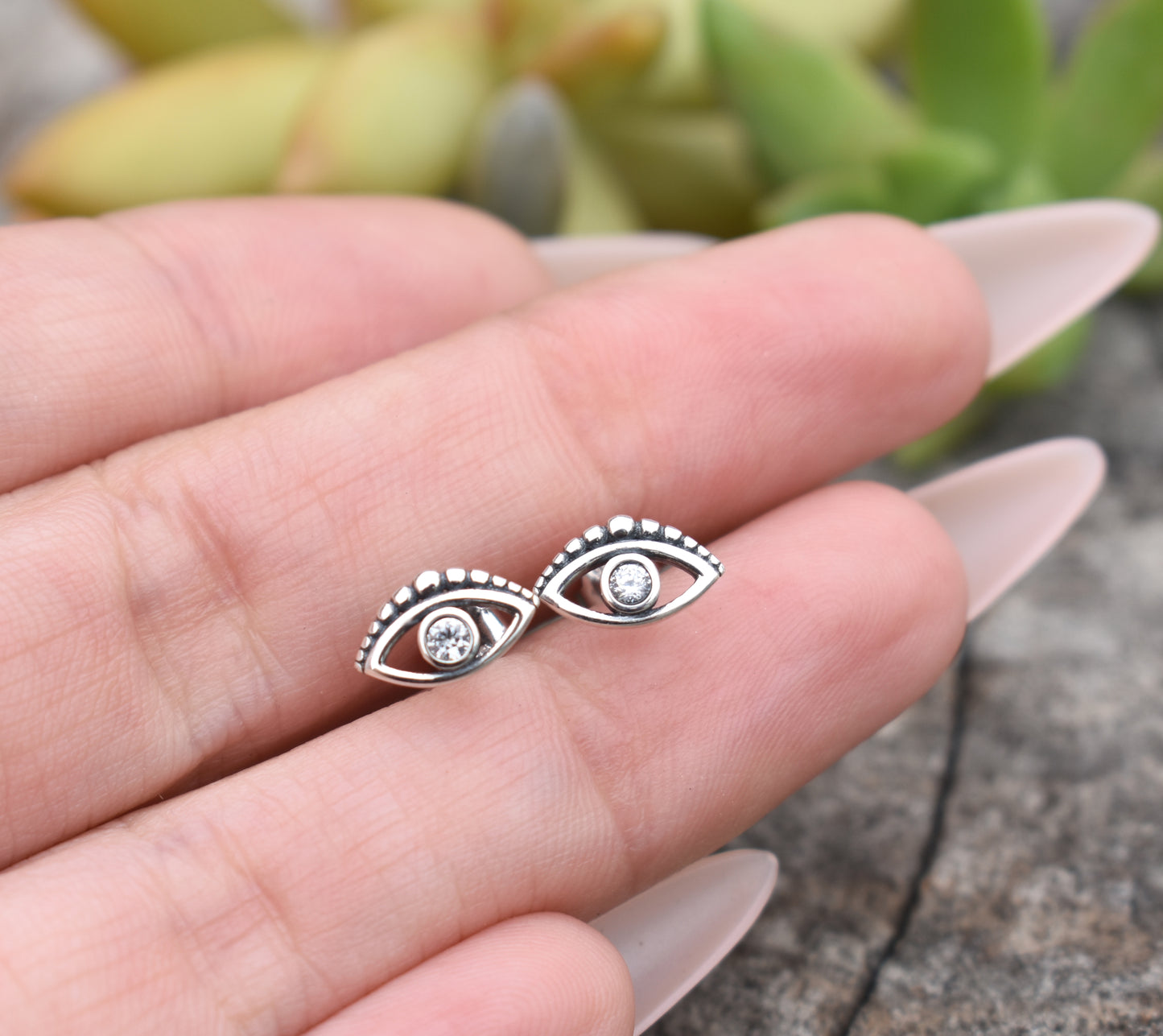 Evil Eye Earrings- Evil Eye Studs, Protection Talisman- Greek Evil Eye