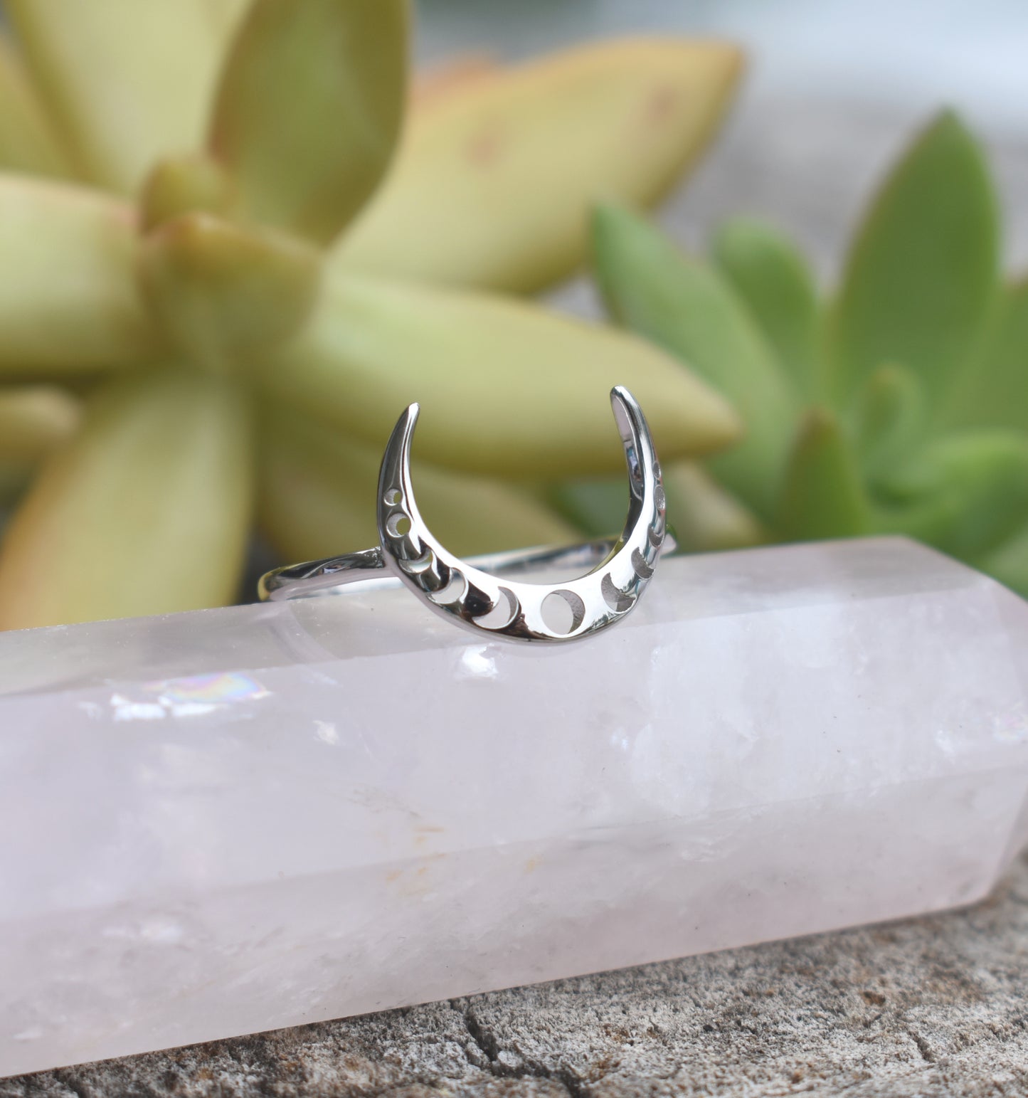 Moon Phase Ring-Crescent Moon Ring, Silver Moon Ring, Luna Ring-Sterling Silver Ring