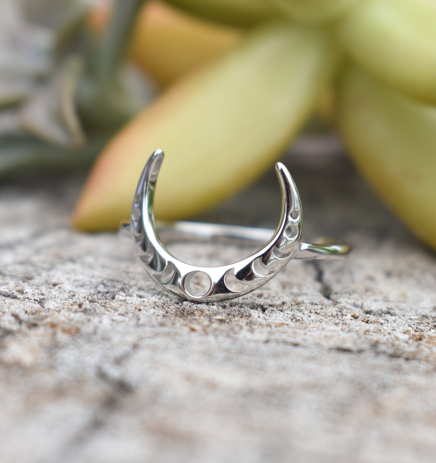 Moon Phase Ring-Crescent Moon Ring, Silver Moon Ring, Luna Ring-Sterling Silver Ring