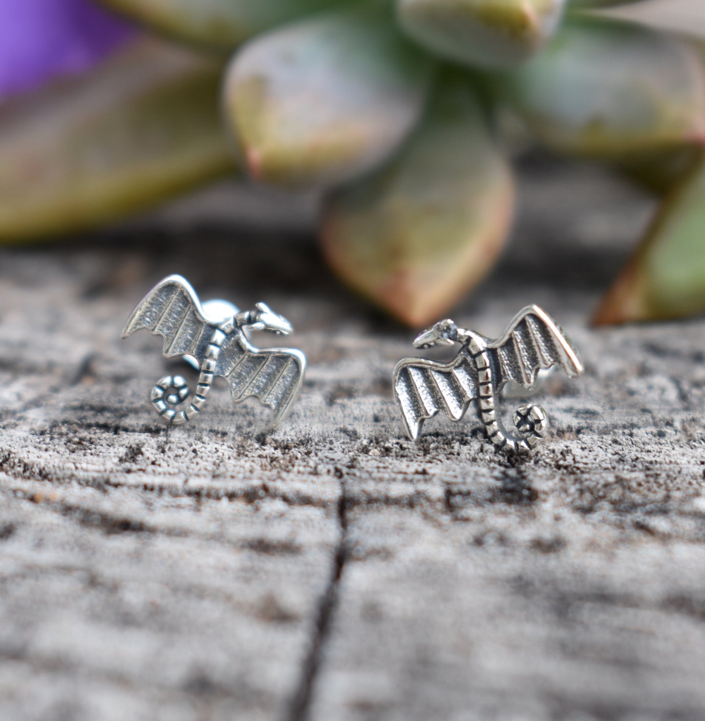 Dragon Earrings-Dragon Studs, Game of Thrones Studs-925 Sterling Silver