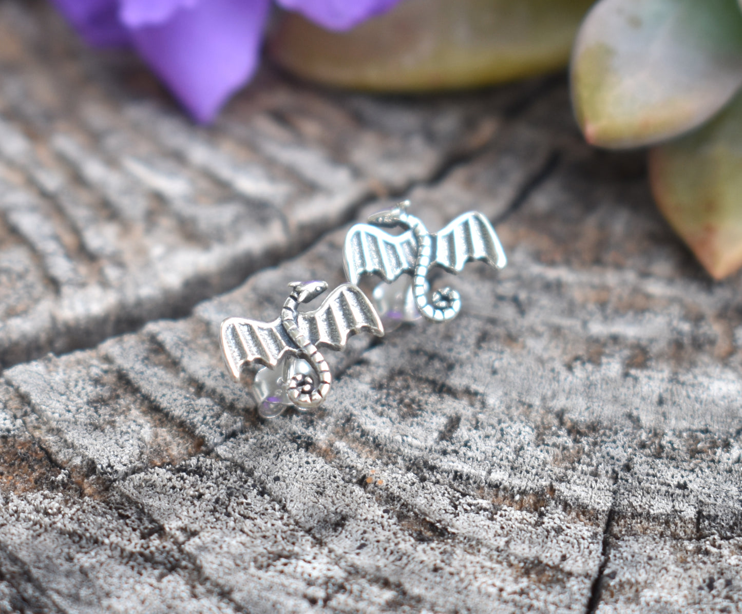 Dragon Earrings-Dragon Studs, Game of Thrones Studs-925 Sterling Silver