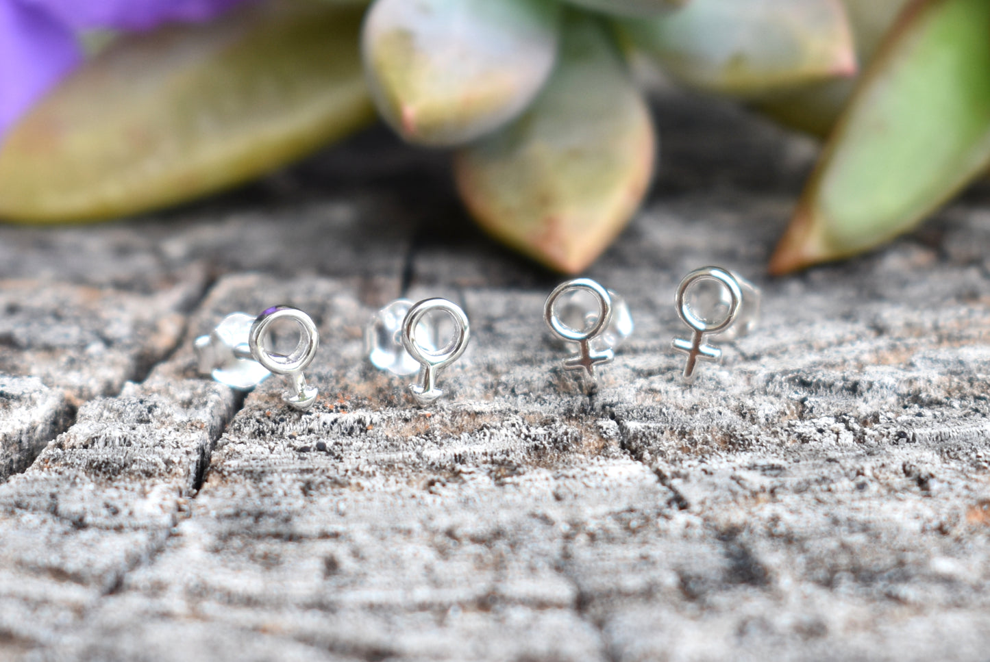 Female Symbol Studs/Male Studs-Gender Earrings, Venus Earrings, Mars Studs