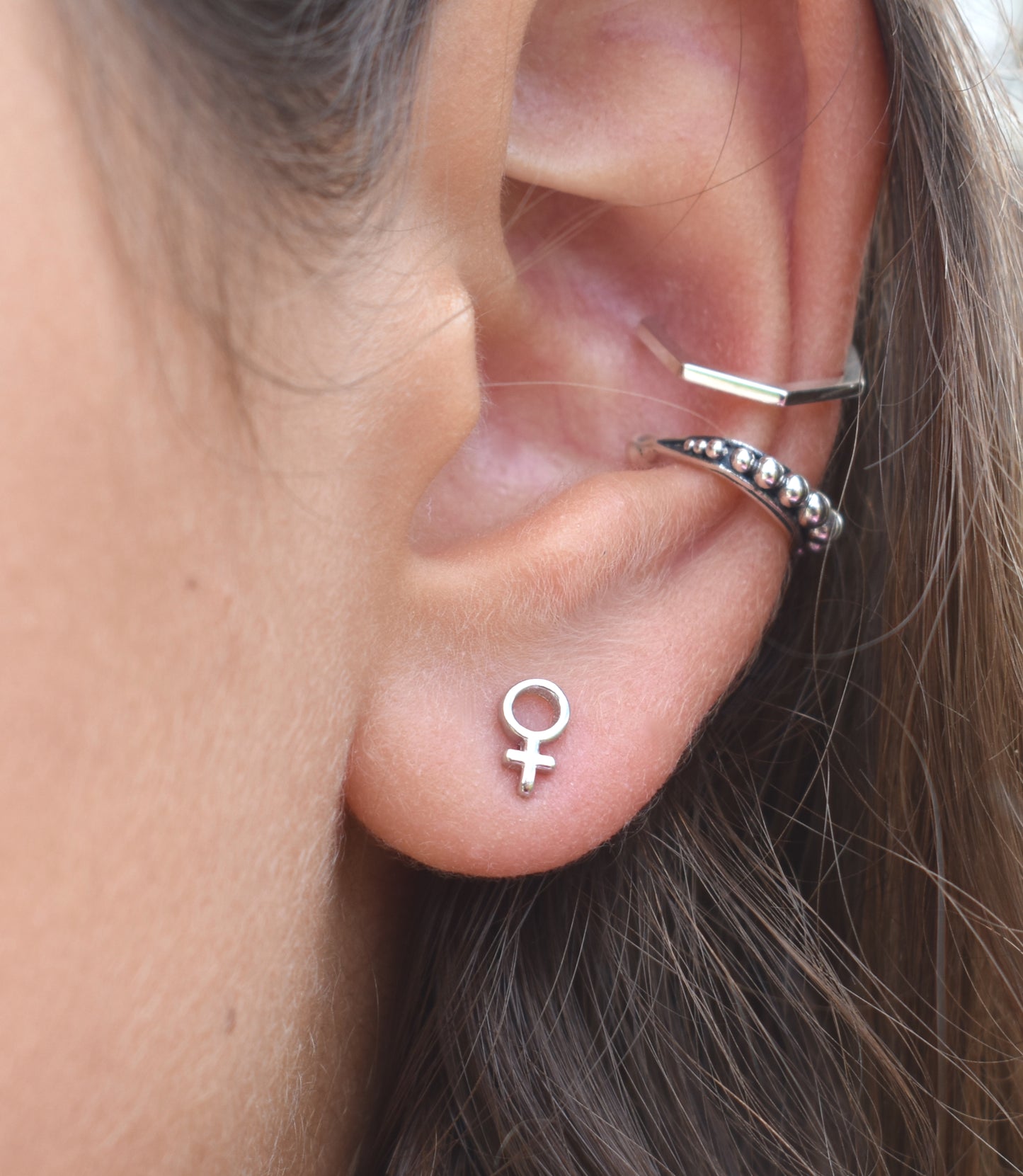 Female Symbol Studs/Male Studs-Gender Earrings, Venus Earrings, Mars Studs