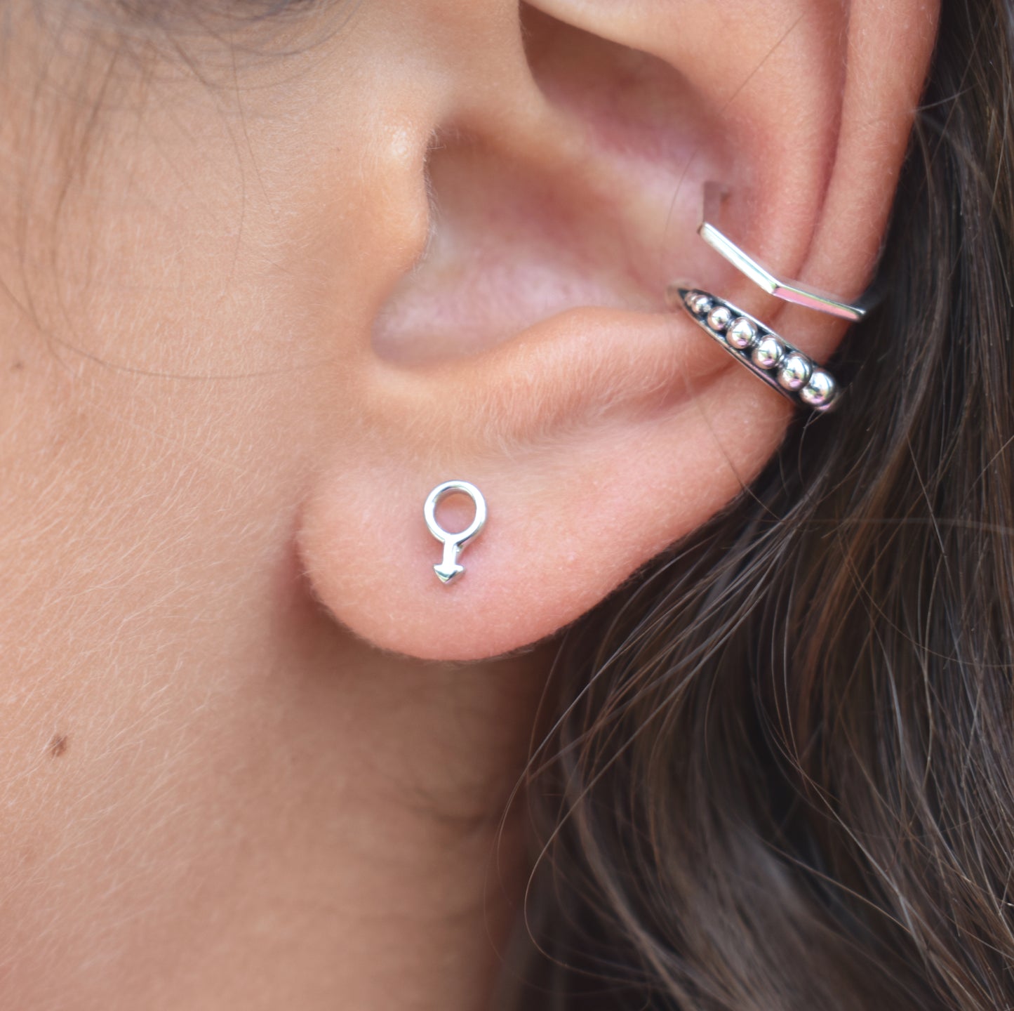 Female Symbol Studs/Male Studs-Gender Earrings, Venus Earrings, Mars Studs