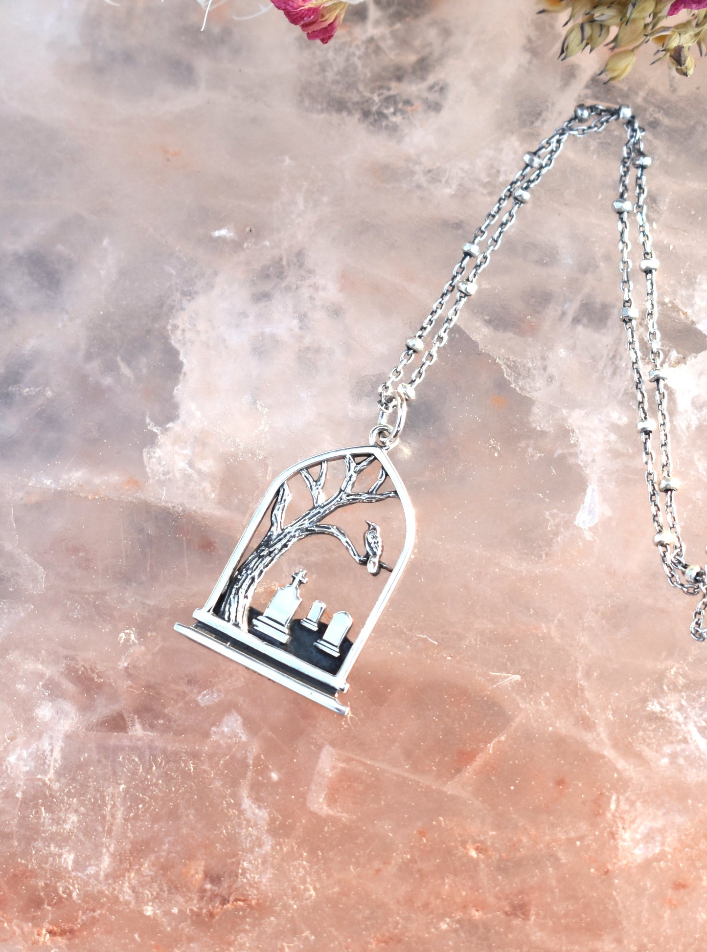 Nevermore Necklace-Wednesday Addams Inspired-925 Sterling Silver