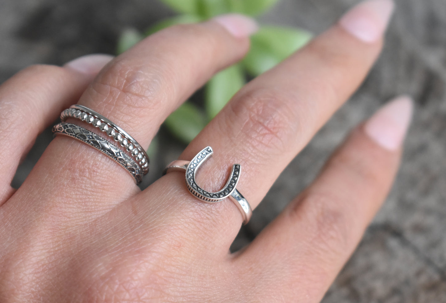 Horseshoe Ring- Lucky Horseshoe, Sterling Silver Ring, Good Luck Ring, Equestrian