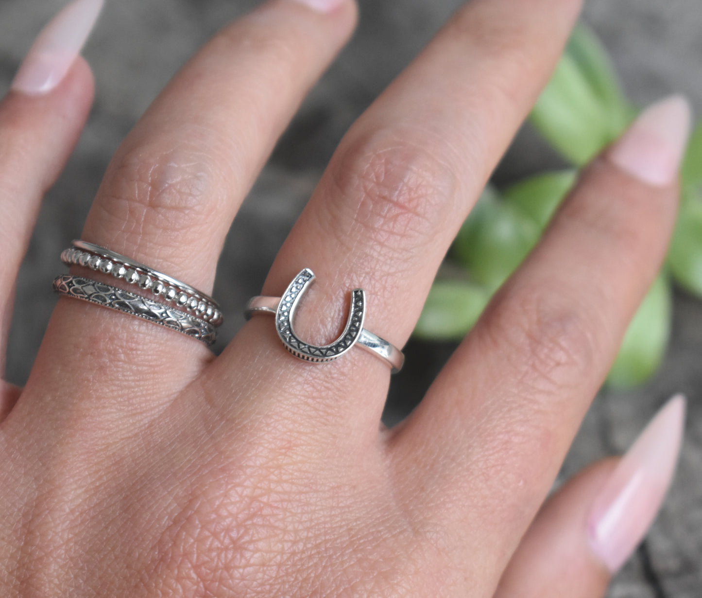 Horseshoe Ring- Lucky Horseshoe, Sterling Silver Ring, Good Luck Ring, Equestrian