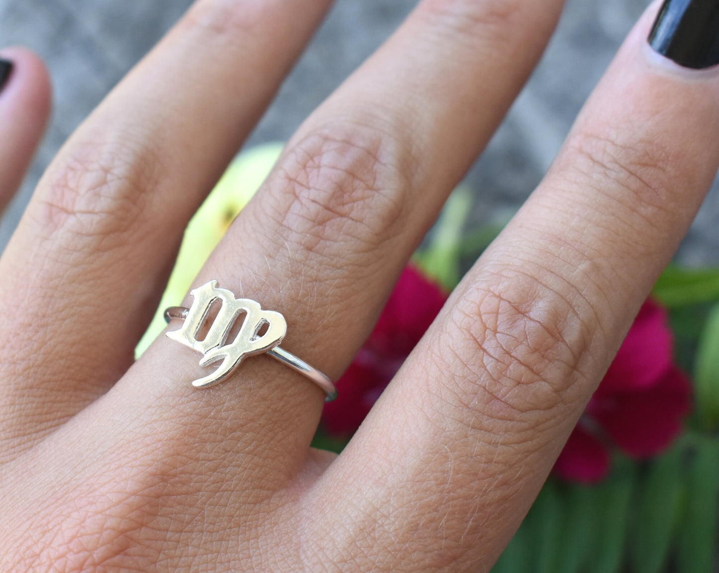Virgo Ring- Star Signs Ring, Virgo Zodiac Ring, September Ring, Silver Ring