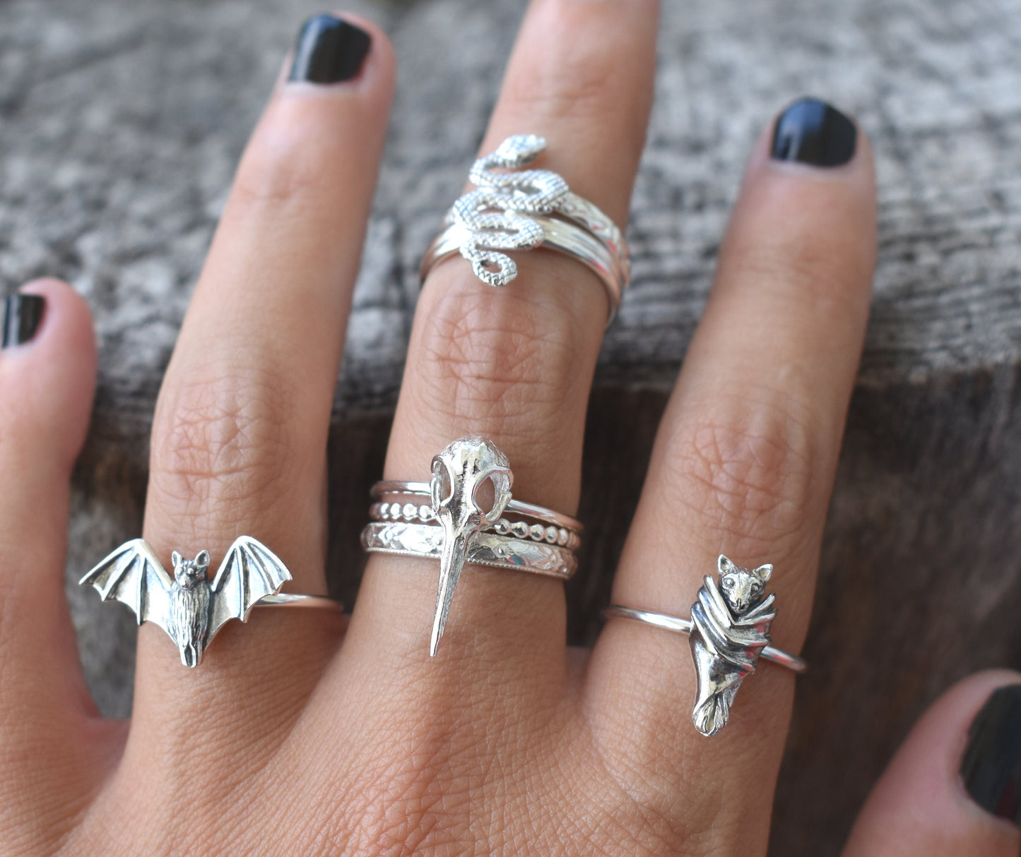 Bat Ring- Bat Jewelry, Vampire Bat, All Hallows Eve, Silver Bat Ring