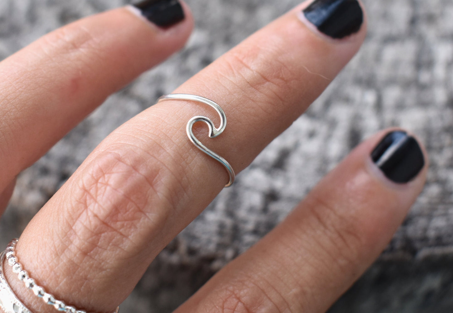 Wave Ring- Womens Wave Ring, Beach Ring, Ocean Ring, Pura Vida Ring-Silver Ring