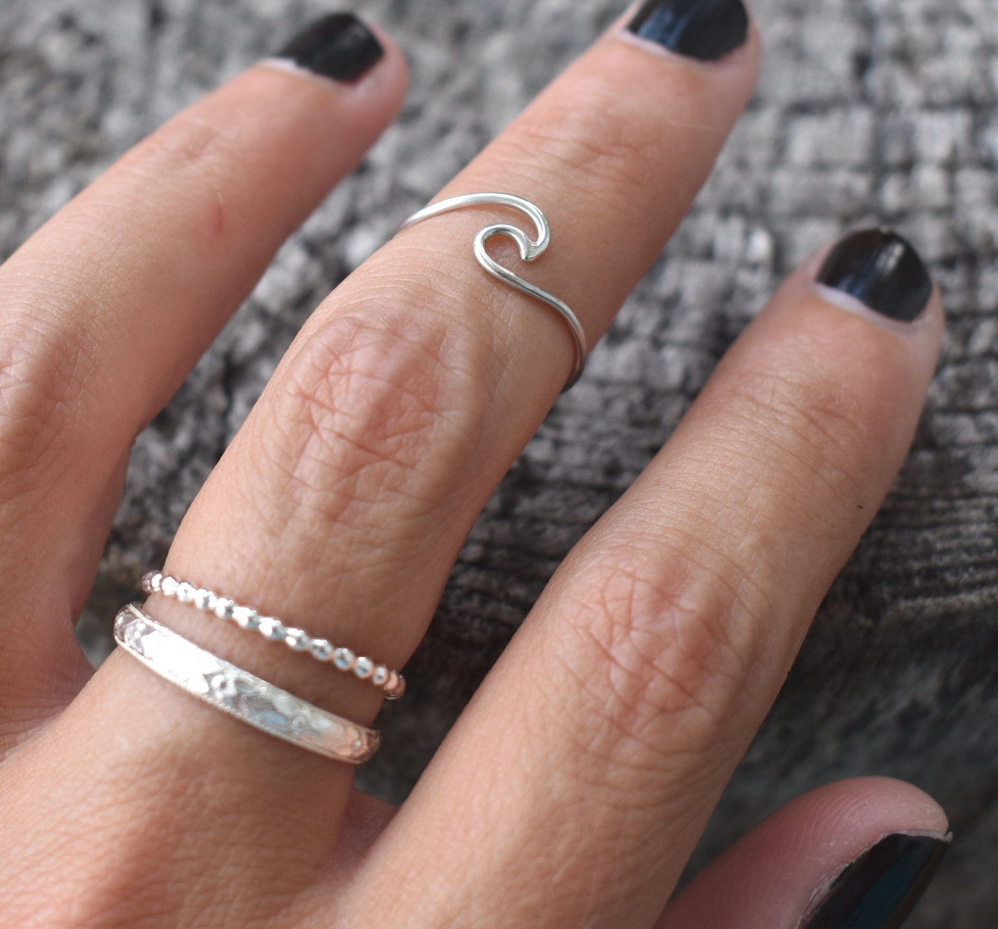 Wave Ring- Womens Wave Ring, Beach Ring, Ocean Ring, Pura Vida Ring-Silver Ring