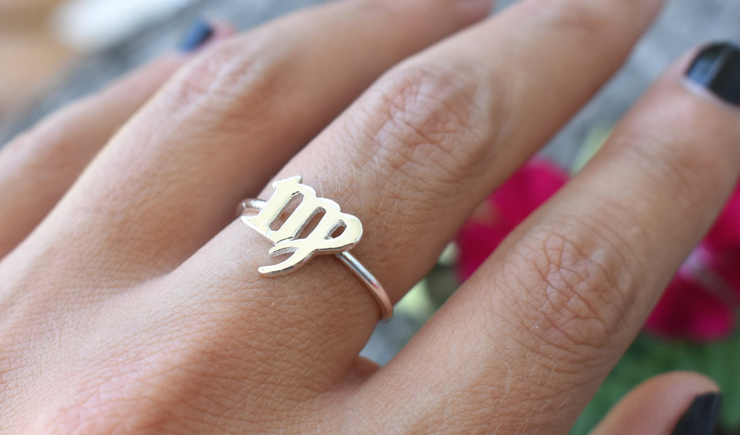 Virgo Ring- Star Signs Ring, Virgo Zodiac Ring, September Ring, Silver Ring