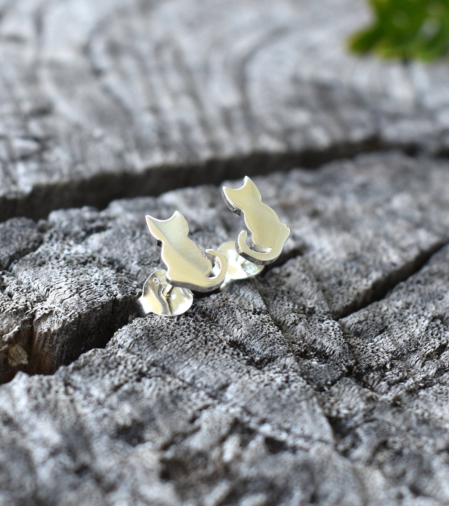 Kitty Studs- Cat Studs, Cat Earrings, Cat Jewelry, Cat Lover Gift-Silver Cat Earrings