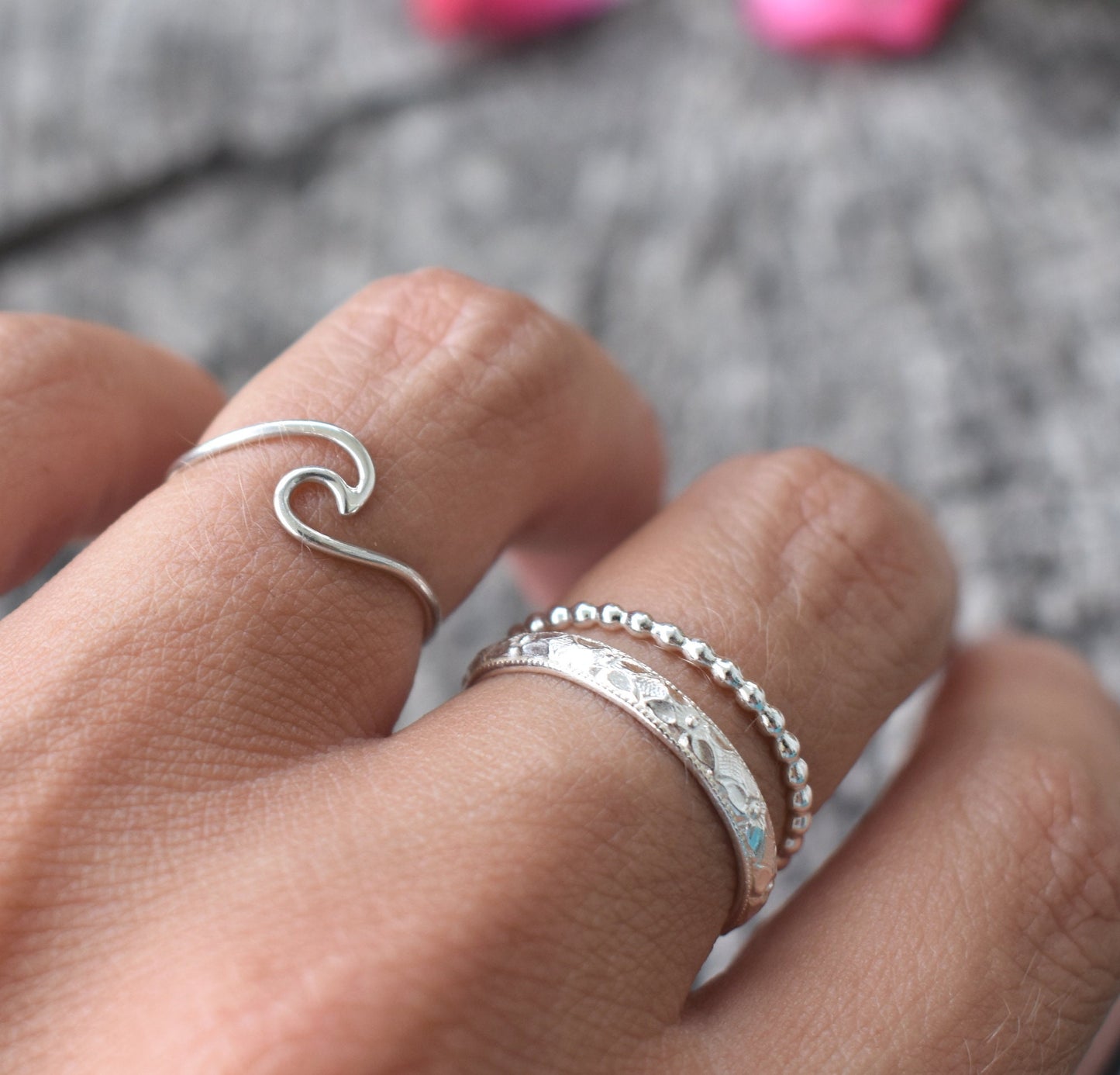 Wave Ring- Womens Wave Ring, Beach Ring, Ocean Ring, Pura Vida Ring-Silver Ring