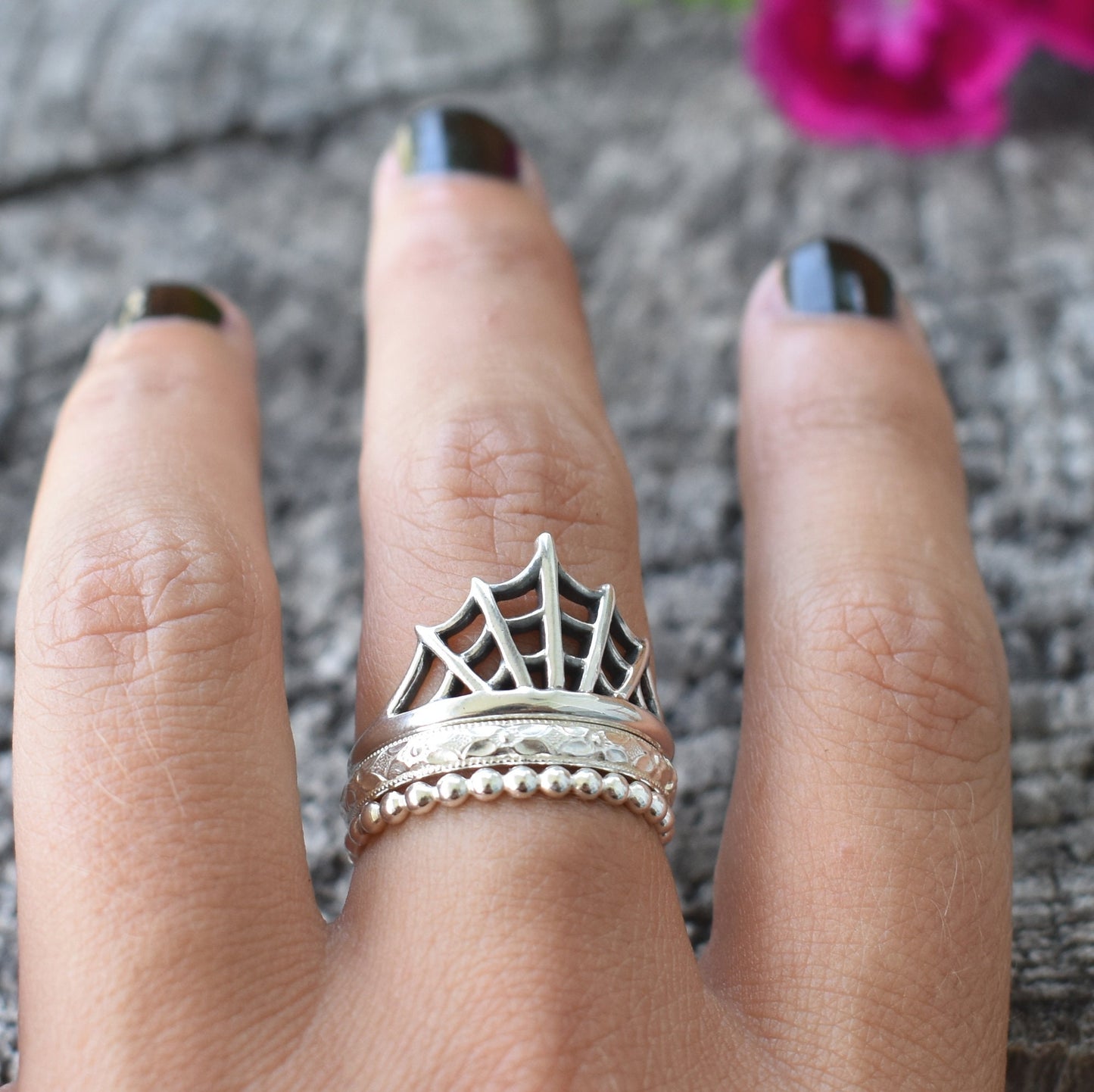 Spiderweb Ring- Web Ring, Gothic Ring, Spider Jewelry, Halloween Rings