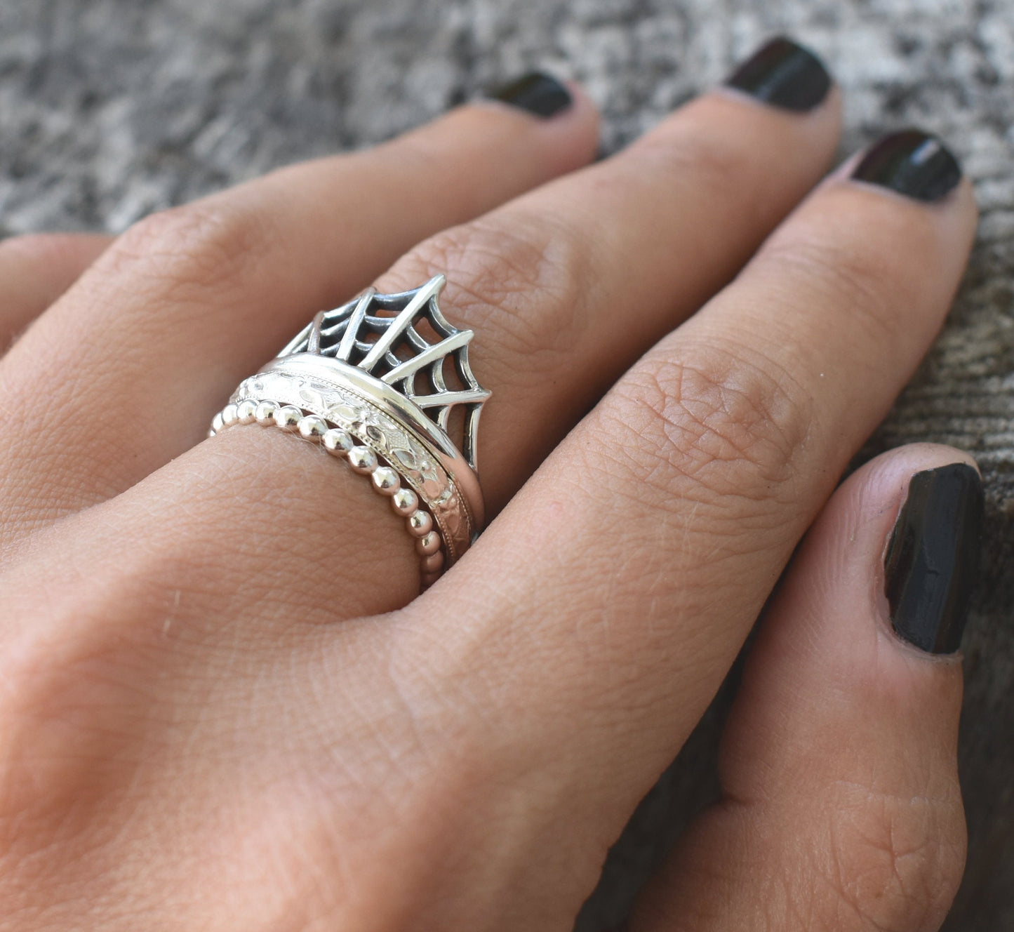 Spiderweb Ring- Web Ring, Gothic Ring, Spider Jewelry, Halloween Rings