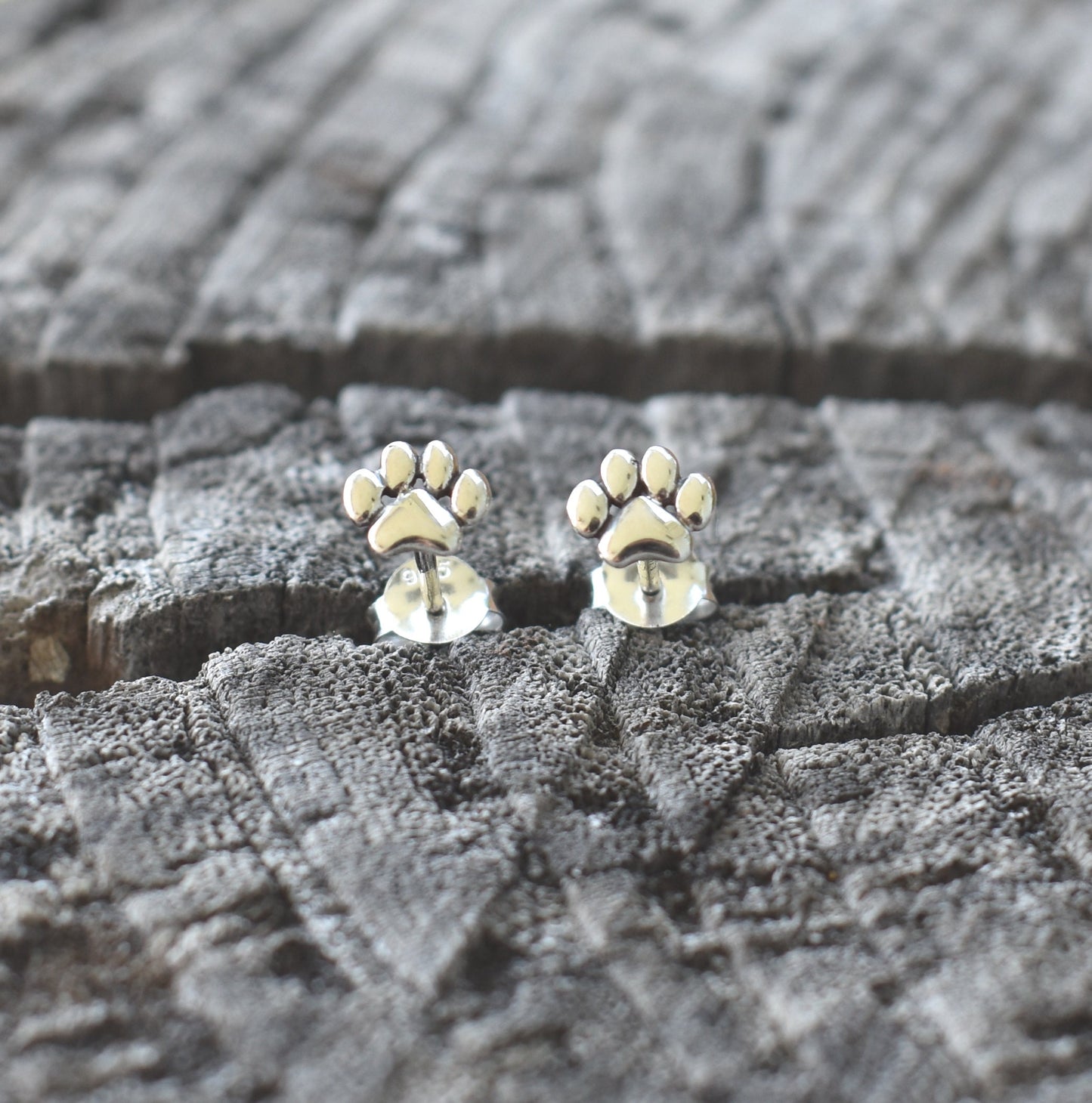 Paw Earrings- Dog Studs, Dog Jewelry, Pet Lover Gift, Puppy Earring-Silver Stud Earrings