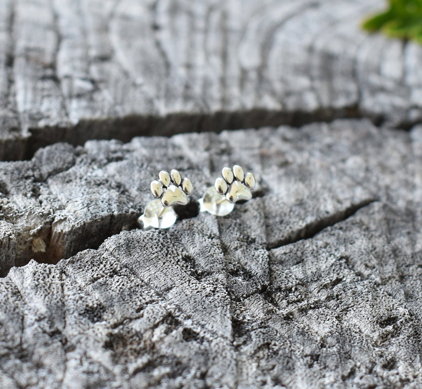 Paw Earrings- Dog Studs, Dog Jewelry, Pet Lover Gift, Puppy Earring-Silver Stud Earrings