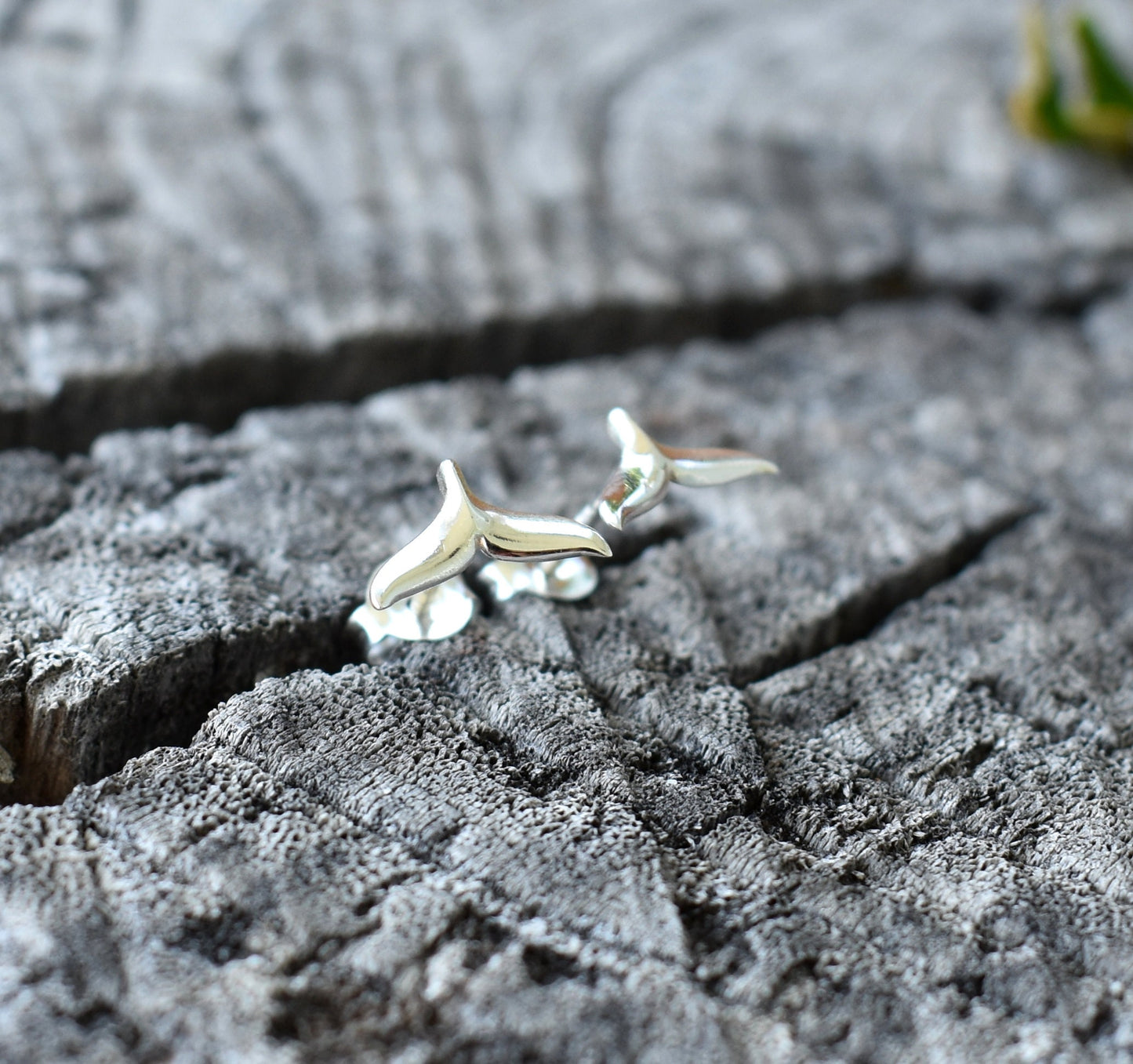 Whale Tail Earrings- Whale Stud Earrings, Whale Tail Jewelry- Silver Earrings
