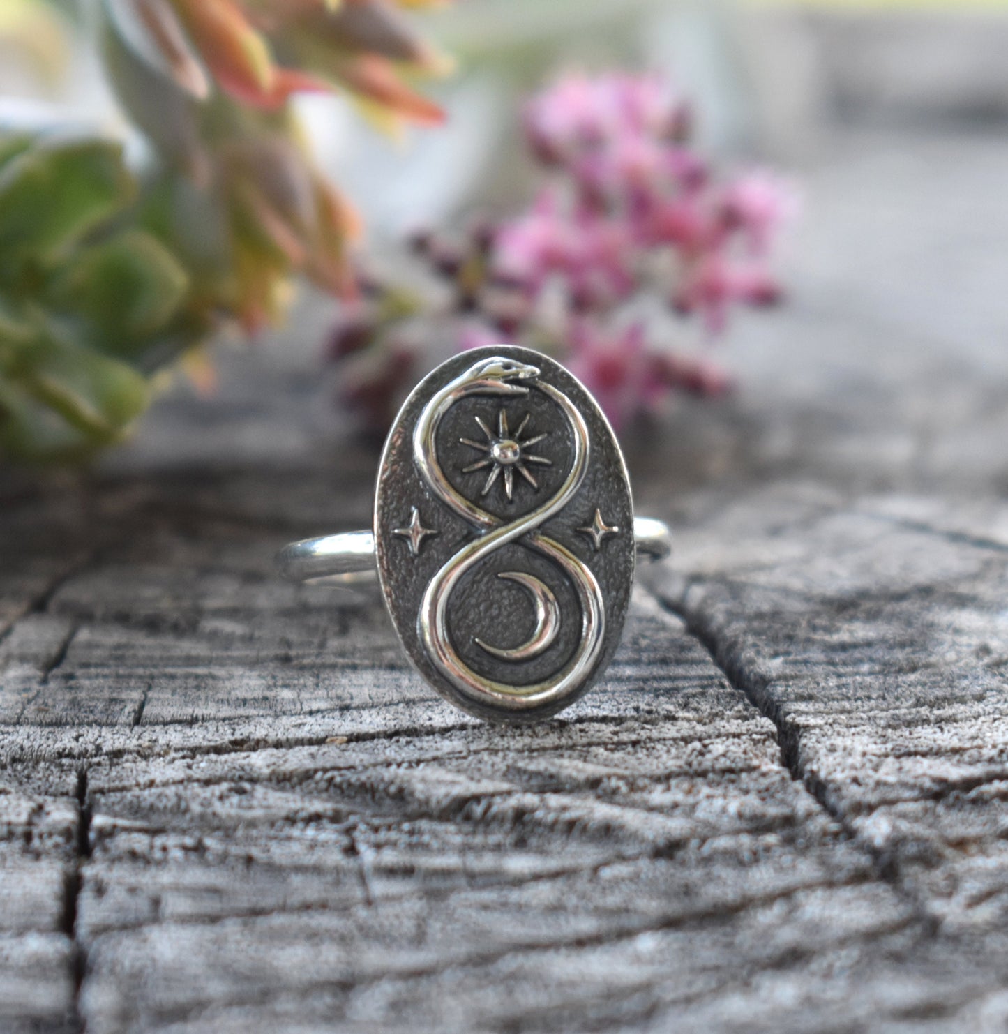 Infinity Snake Ring- Ouroboros Ring, Silver Snake Ring, Infinity Ring-Sterling Silver