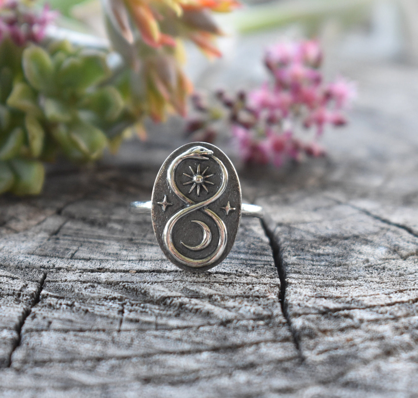 Infinity Snake Ring- Ouroboros Ring, Silver Snake Ring, Infinity Ring-Sterling Silver