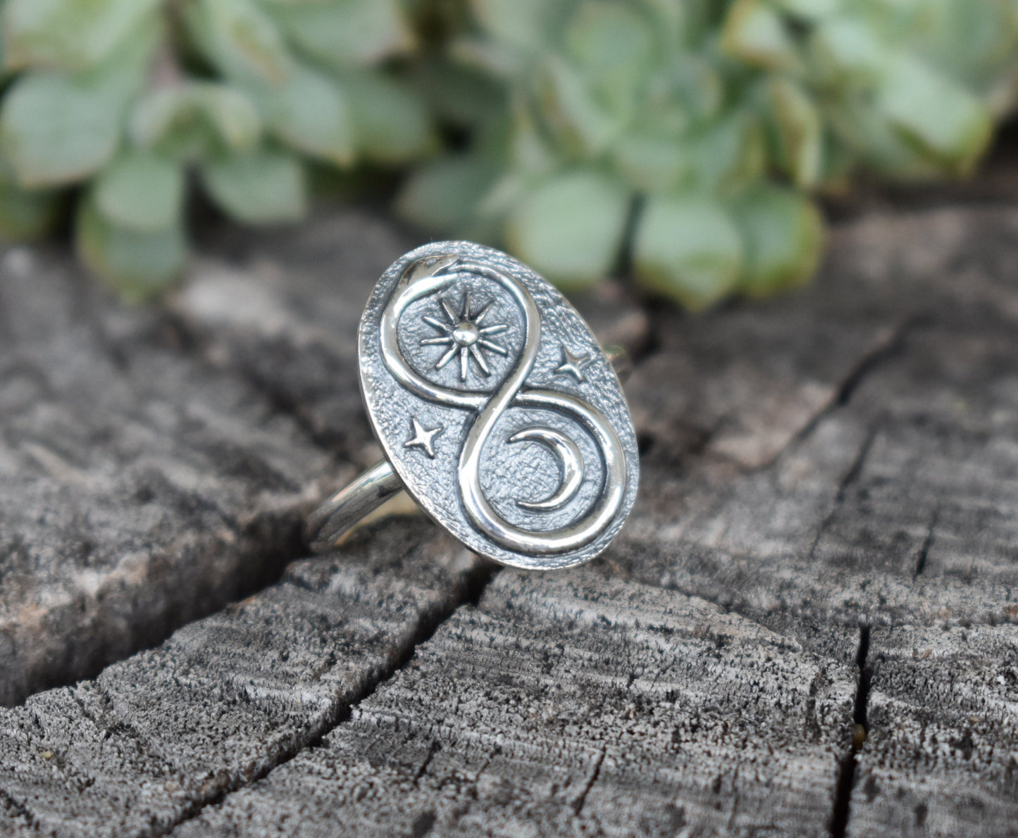 Infinity Snake Ring- Ouroboros Ring, Silver Snake Ring, Infinity Ring-Sterling Silver