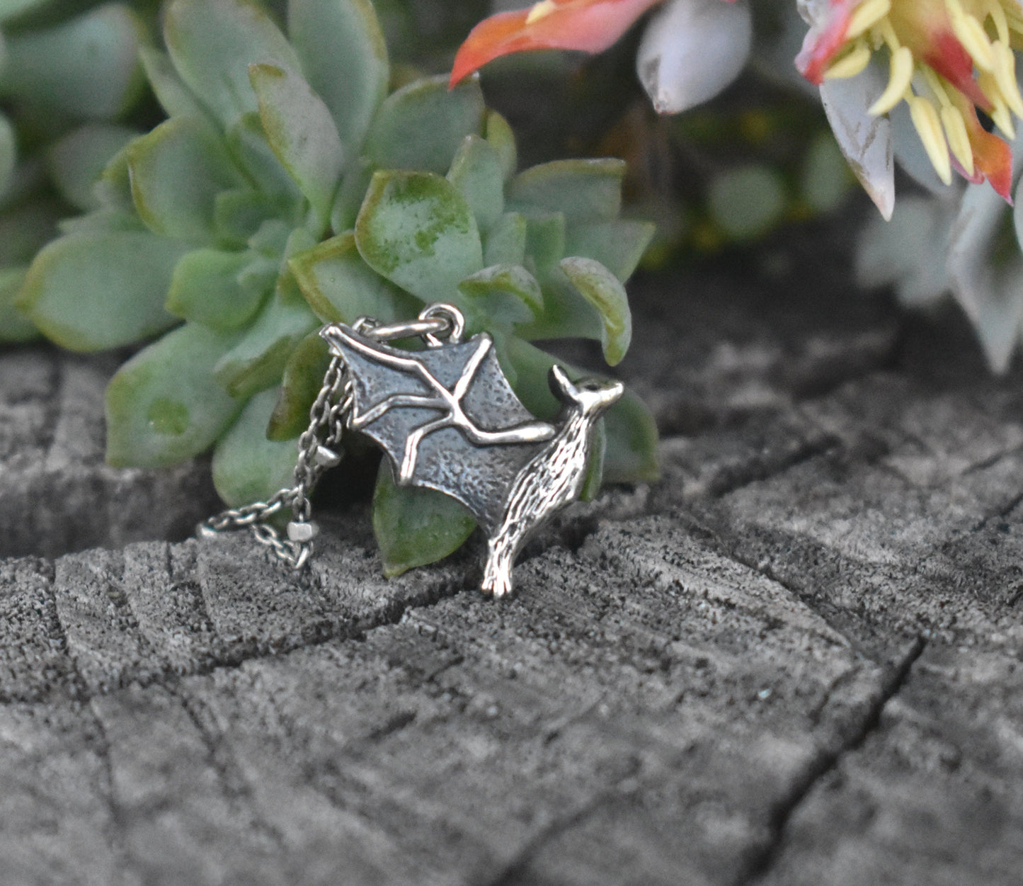 Bat Necklace- Bat Jewelry, Fruit Bat, Vampire Bat, Flying Fox, Halloween Jewelry