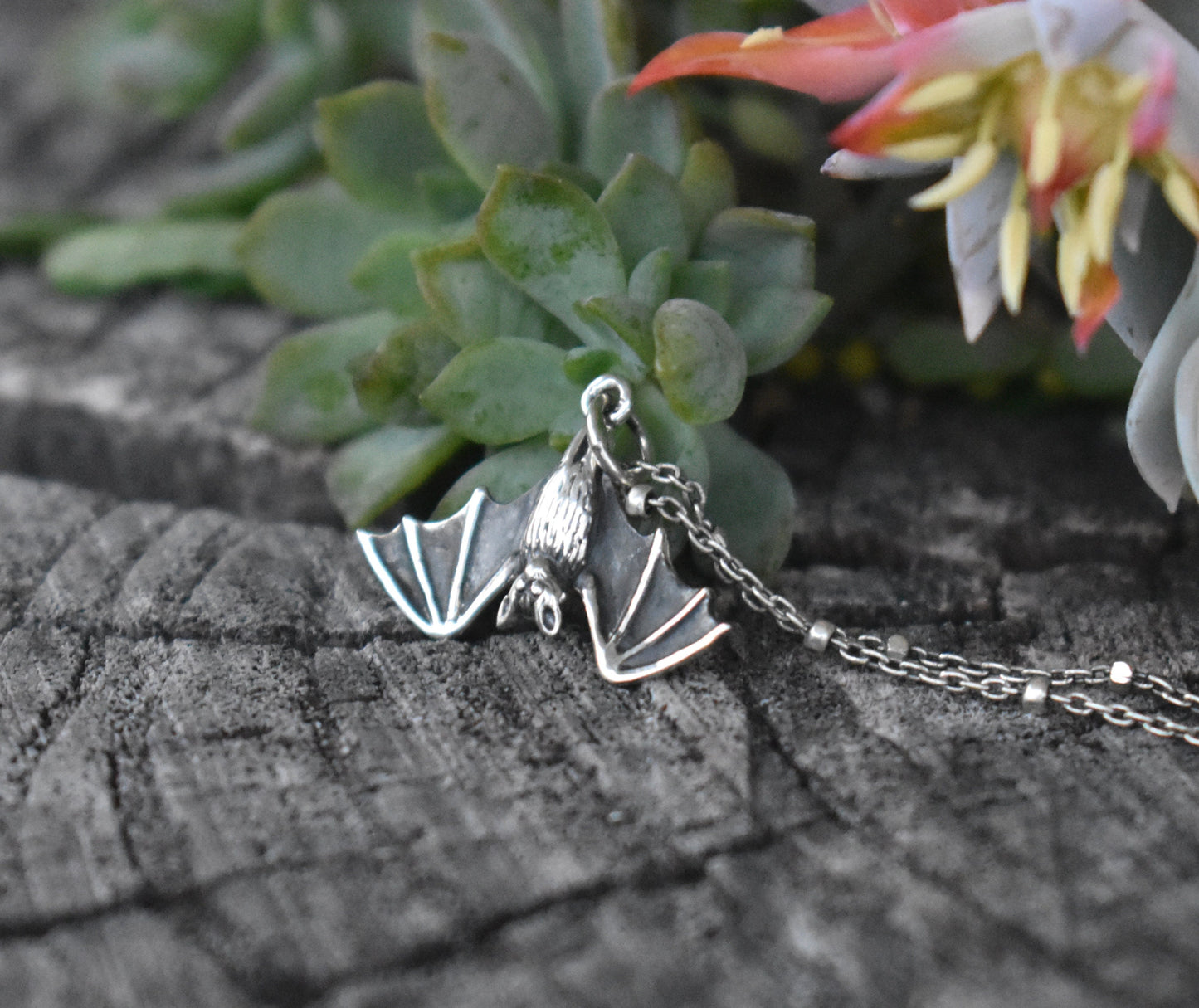 Bat Necklace- Bat Jewelry, Fruit Bat, Vampire Bat, Flying Fox, Halloween Jewelry