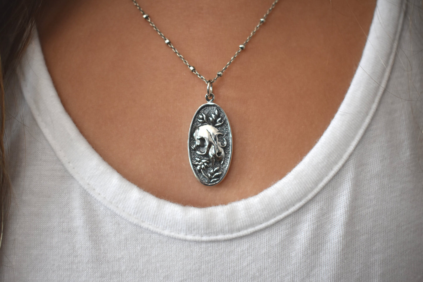 Cat Skull Necklace- Skull Necklace, Kitty Skull, Skull Jewelry, Halloween Necklace