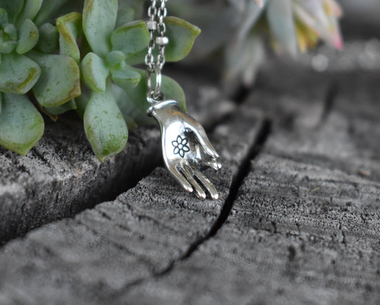 Mudra Necklace- Zen Necklace, Yoga Pendant, Meditation, Hindu Neckace