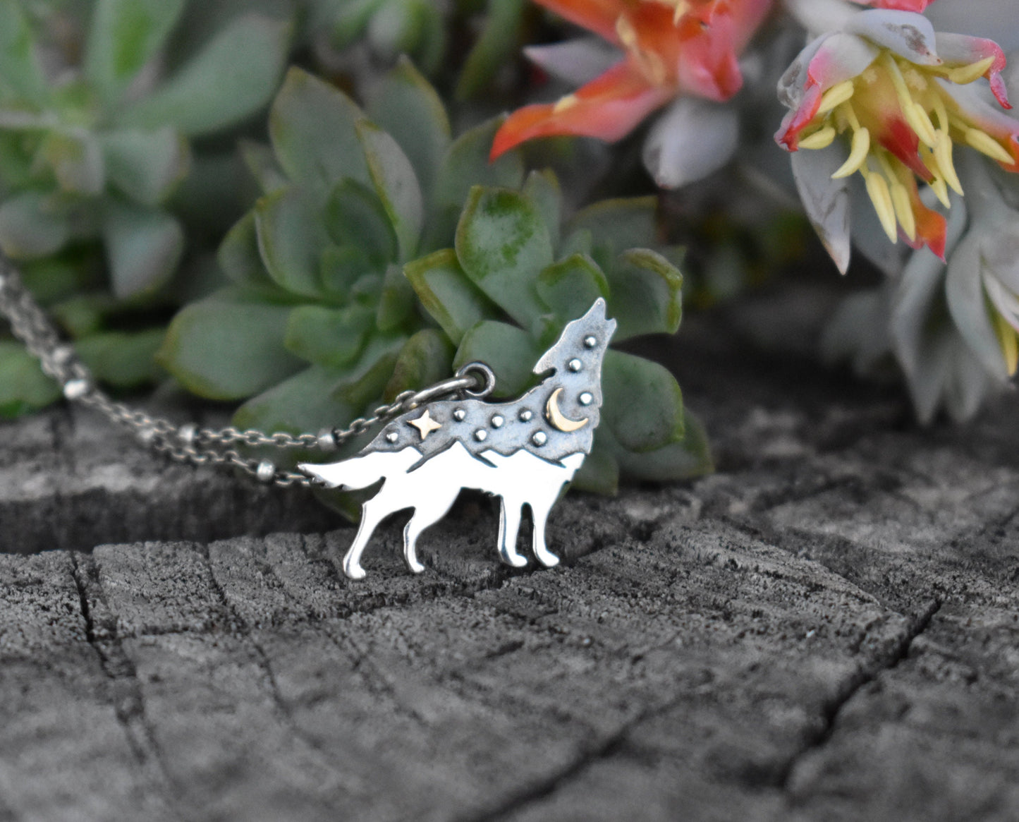 Wolf Necklace- Wolf Jewelry, Wolf Medicine, Wolf Totem-Silver Necklace