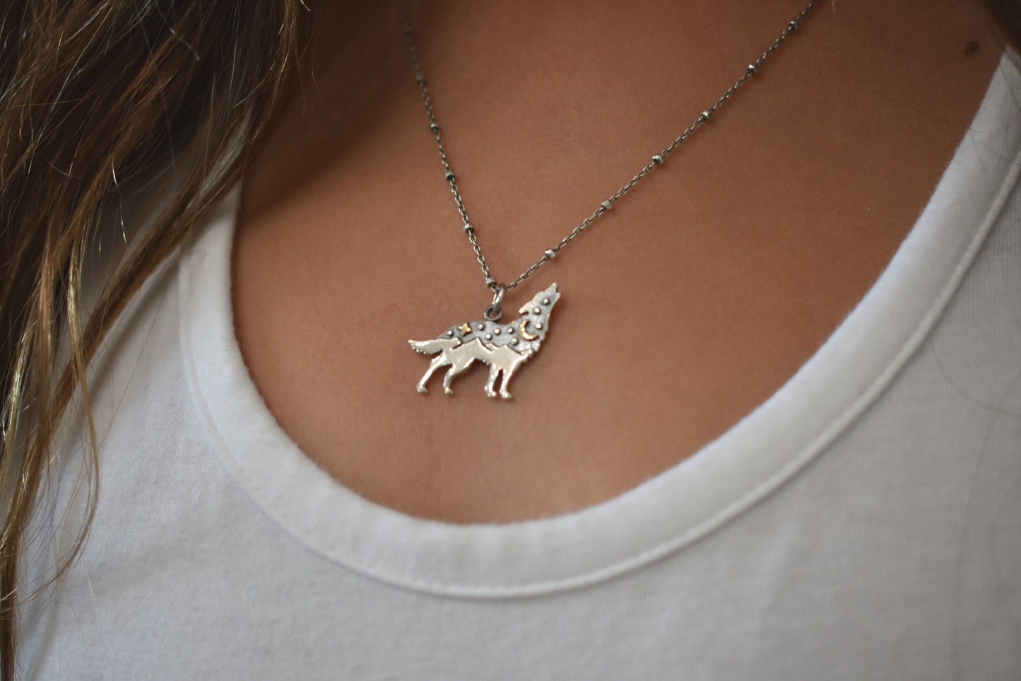 Wolf Necklace- Wolf Jewelry, Wolf Medicine, Wolf Totem-Silver Necklace