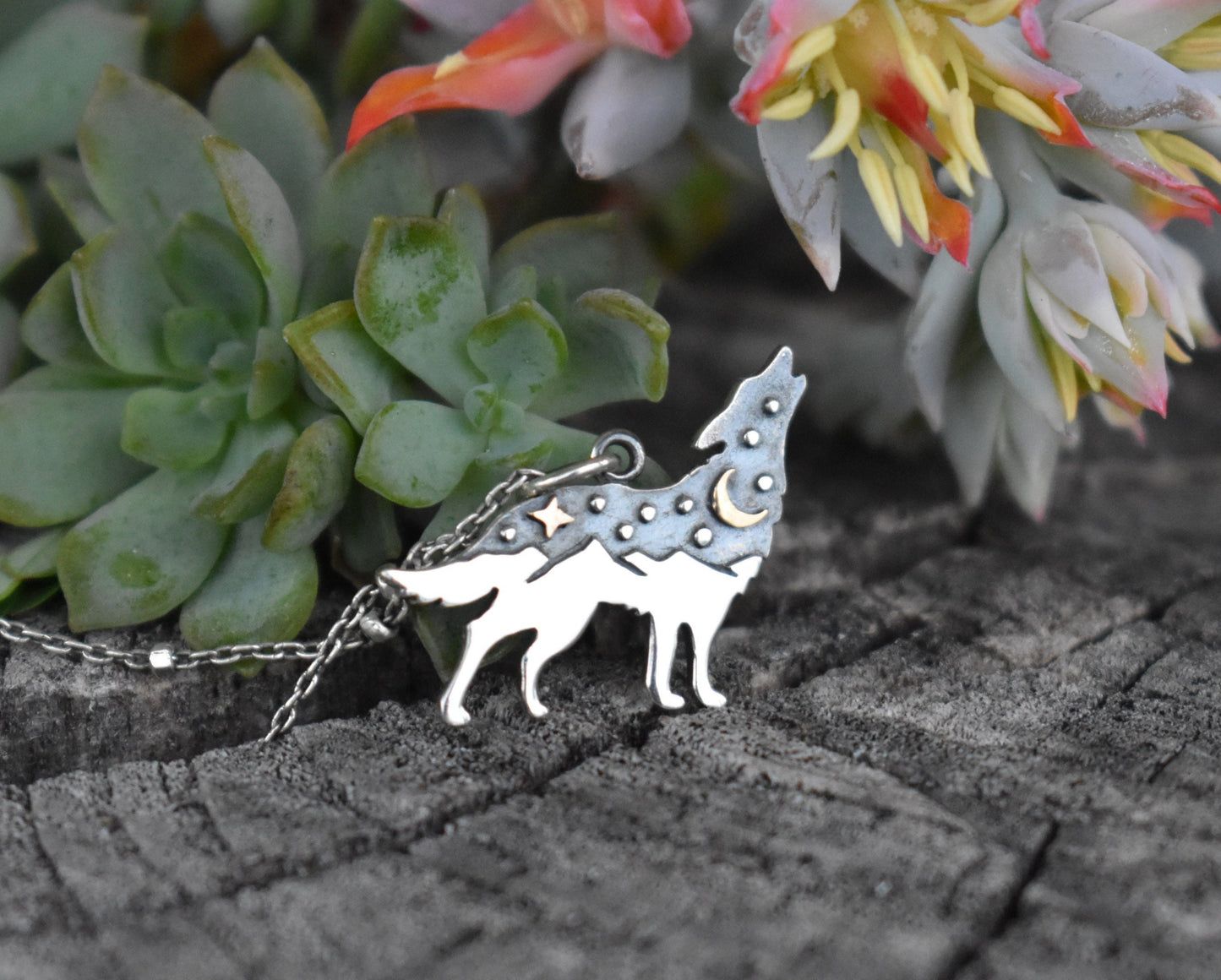 Wolf Necklace- Wolf Jewelry, Wolf Medicine, Wolf Totem-Silver Necklace