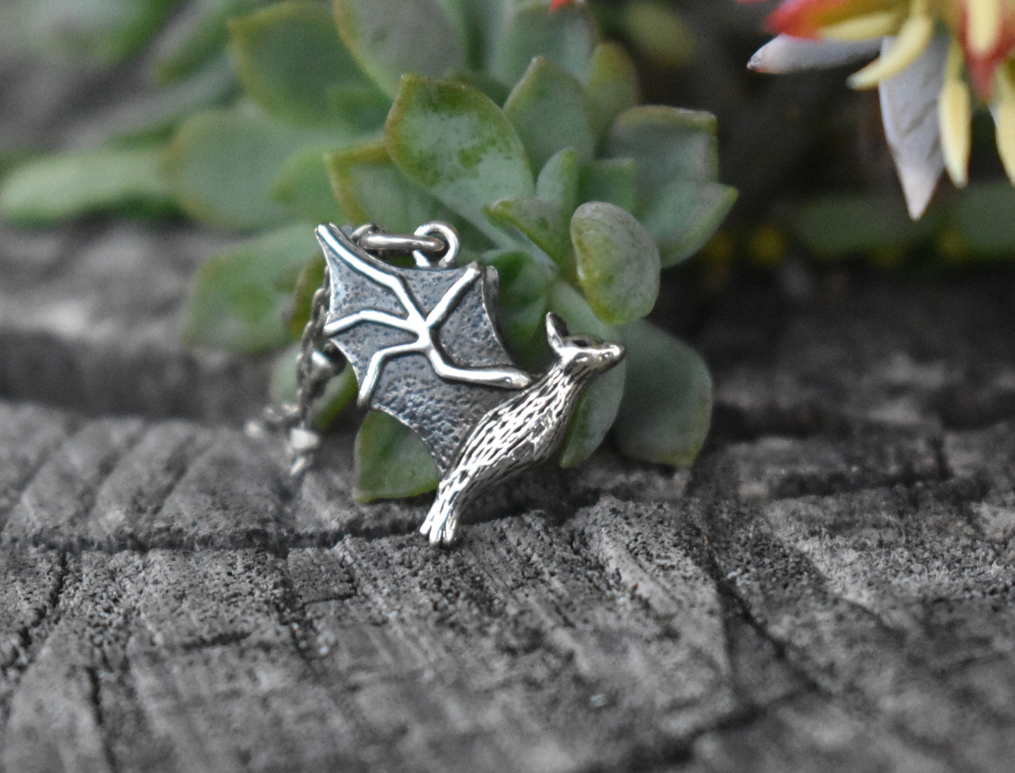 Bat Necklace- Bat Jewelry, Fruit Bat, Vampire Bat, Flying Fox, Halloween Jewelry