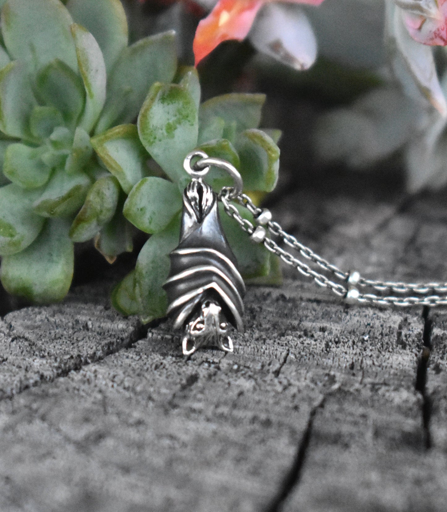 Bat Necklace- Bat Jewelry, Fruit Bat, Vampire Bat, Flying Fox, Halloween Jewelry