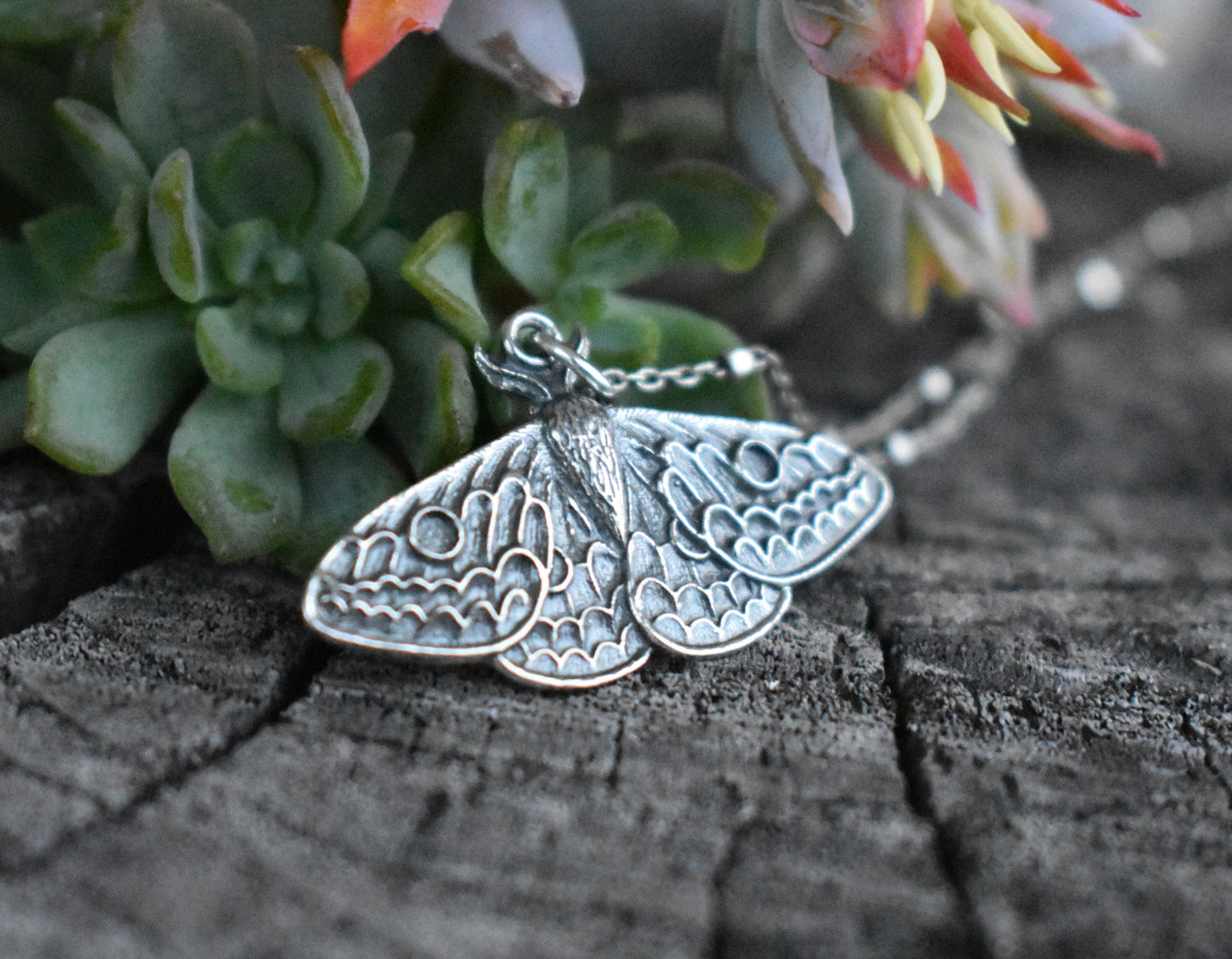 Moth Necklace- Moth Jewelry, Butterfly Necklace, Forest Necklace- Silver Necklace