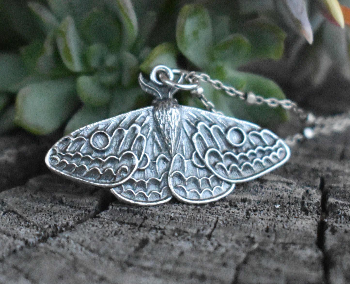 Moth Necklace- Moth Jewelry, Butterfly Necklace, Forest Necklace- Silver Necklace