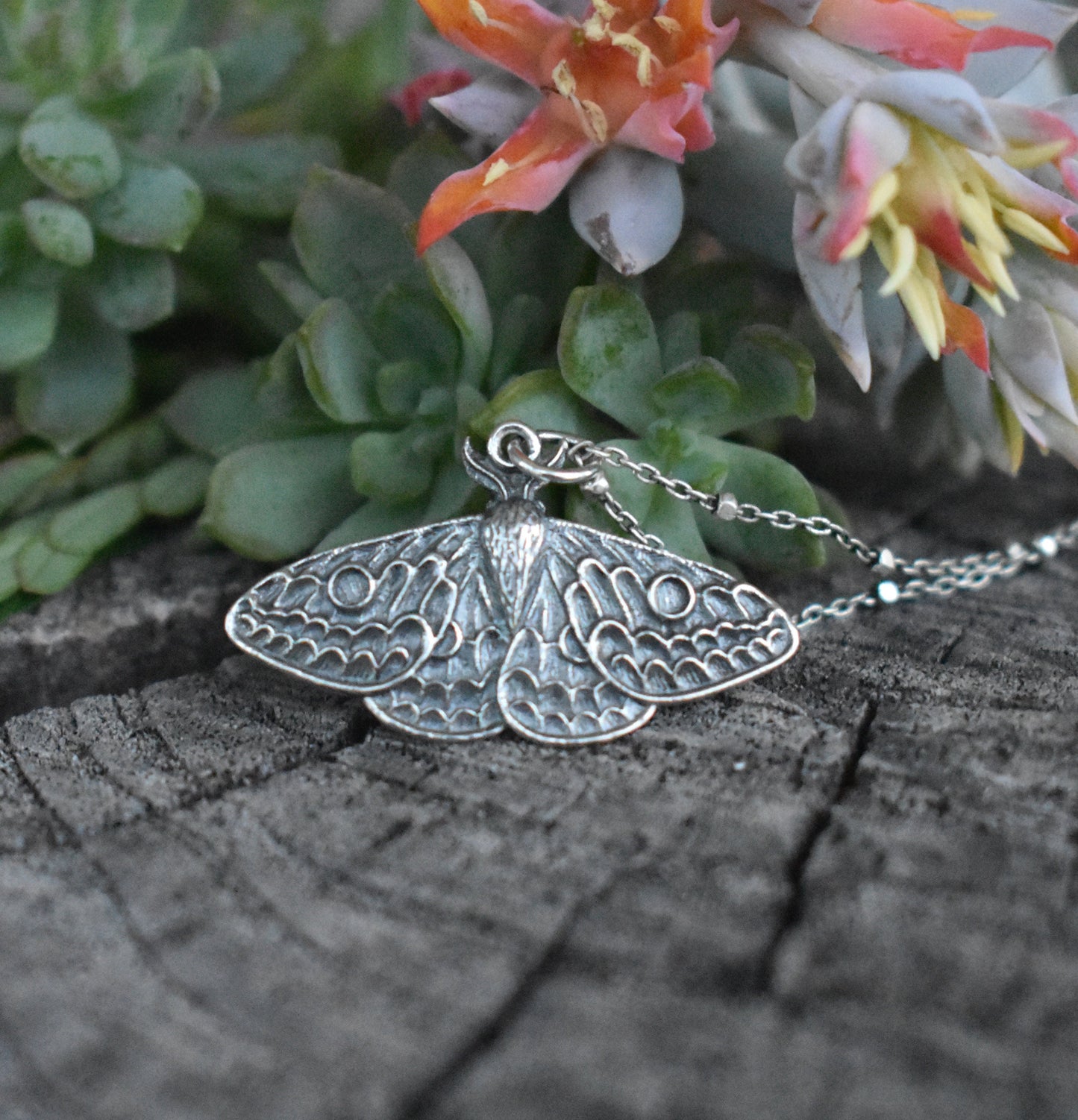 Moth Necklace- Moth Jewelry, Butterfly Necklace, Forest Necklace- Silver Necklace