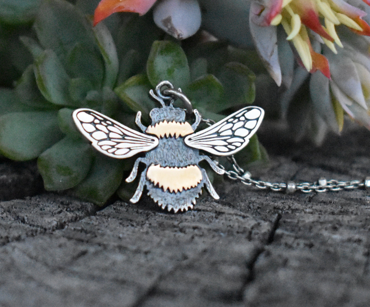 Bee Necklace- Bumble Bee Necklace, Bee Keeper, Honeybee Necklace