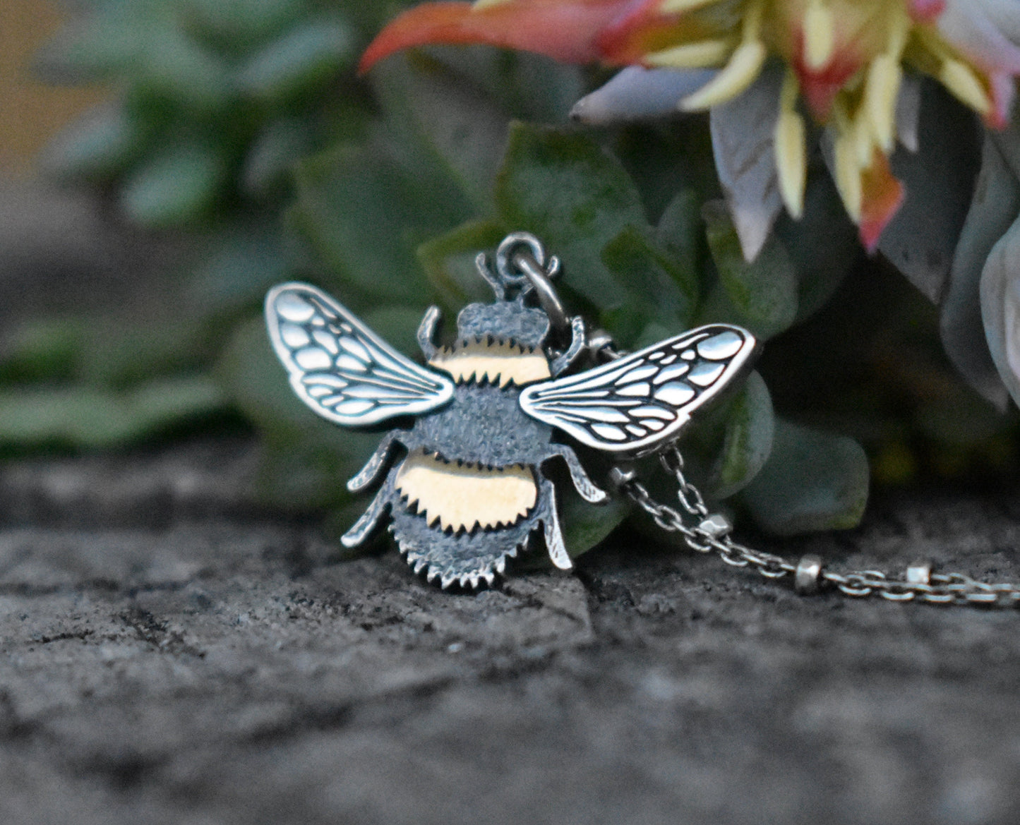 Bee Necklace- Bumble Bee Necklace, Bee Keeper, Honeybee Necklace