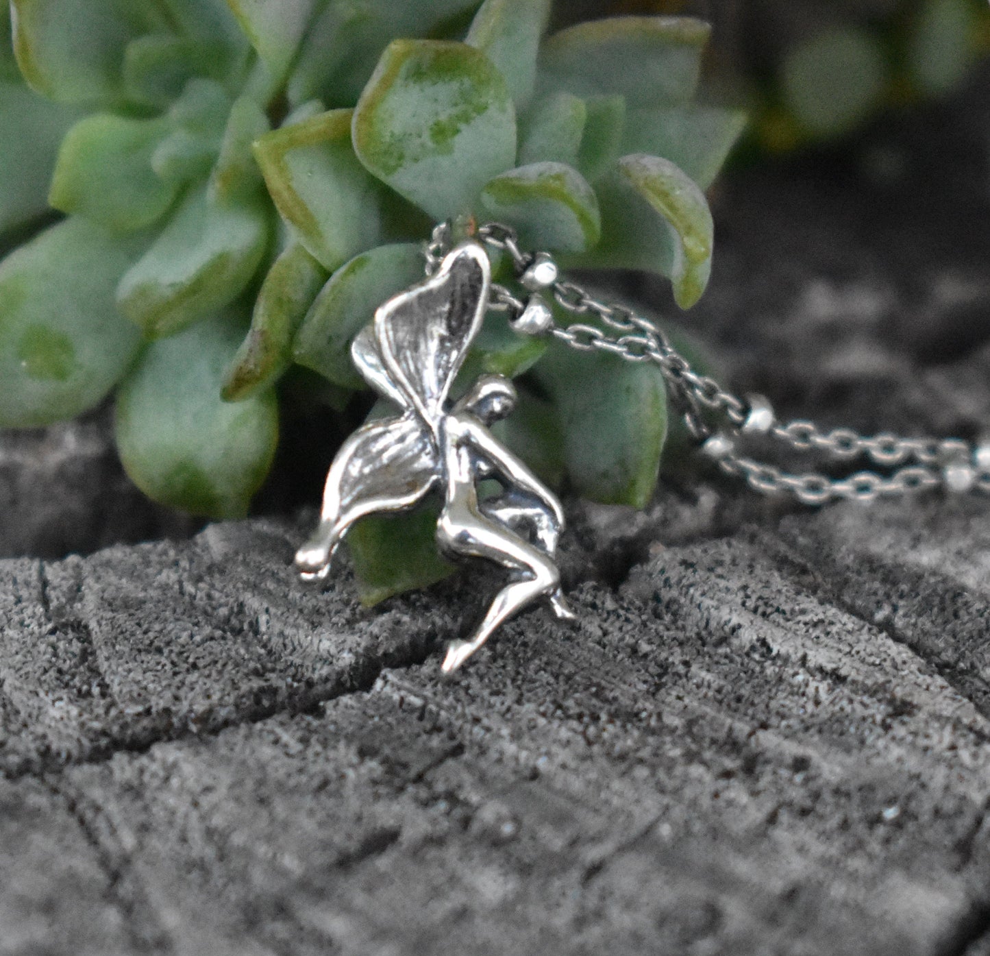 Fairy Necklace- Forest Fairy, Forest Necklace, Fairy Jewelry- Sterling Silver Necklace